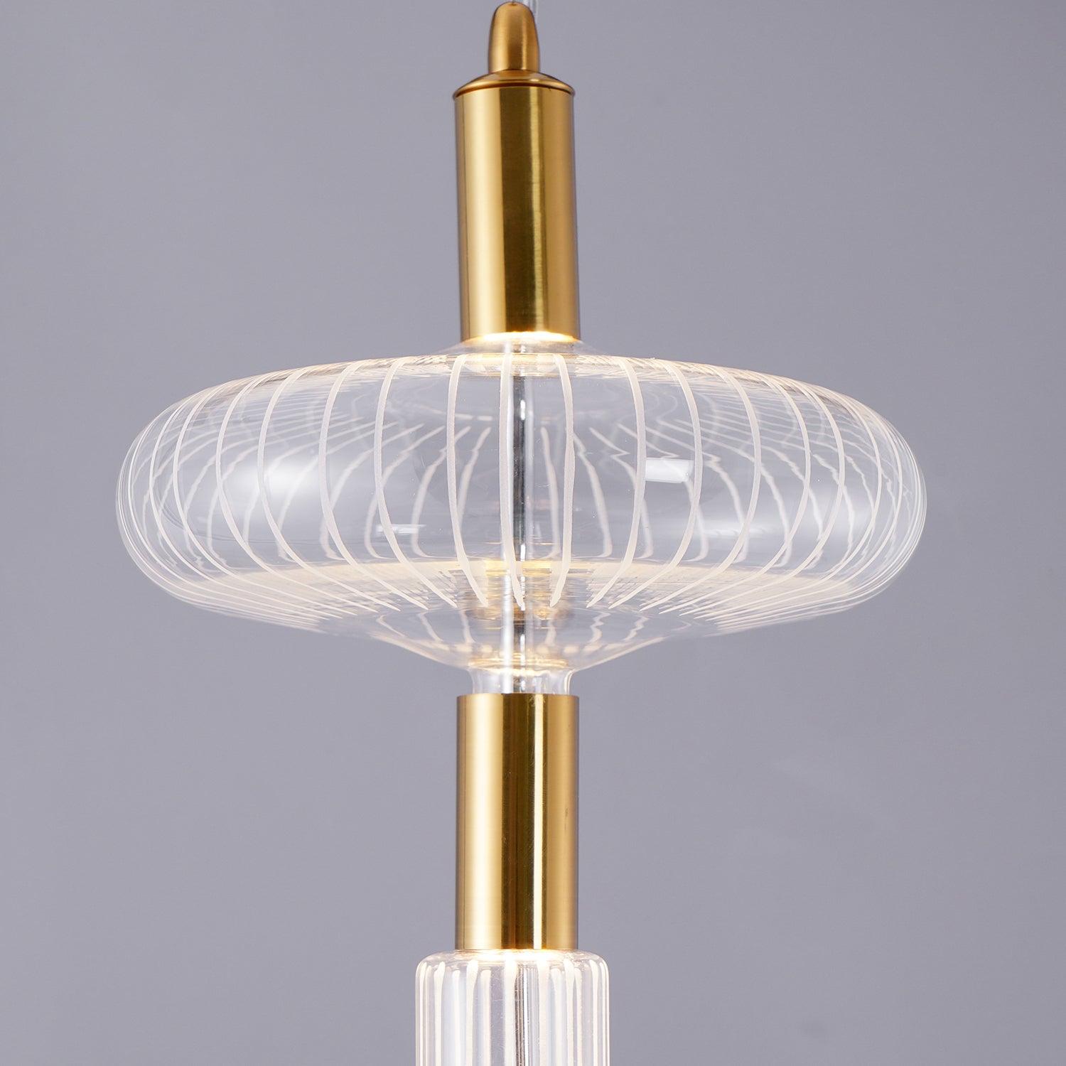 Solara Lampe à suspension en cristal cylindrique Cipher contemporaine
