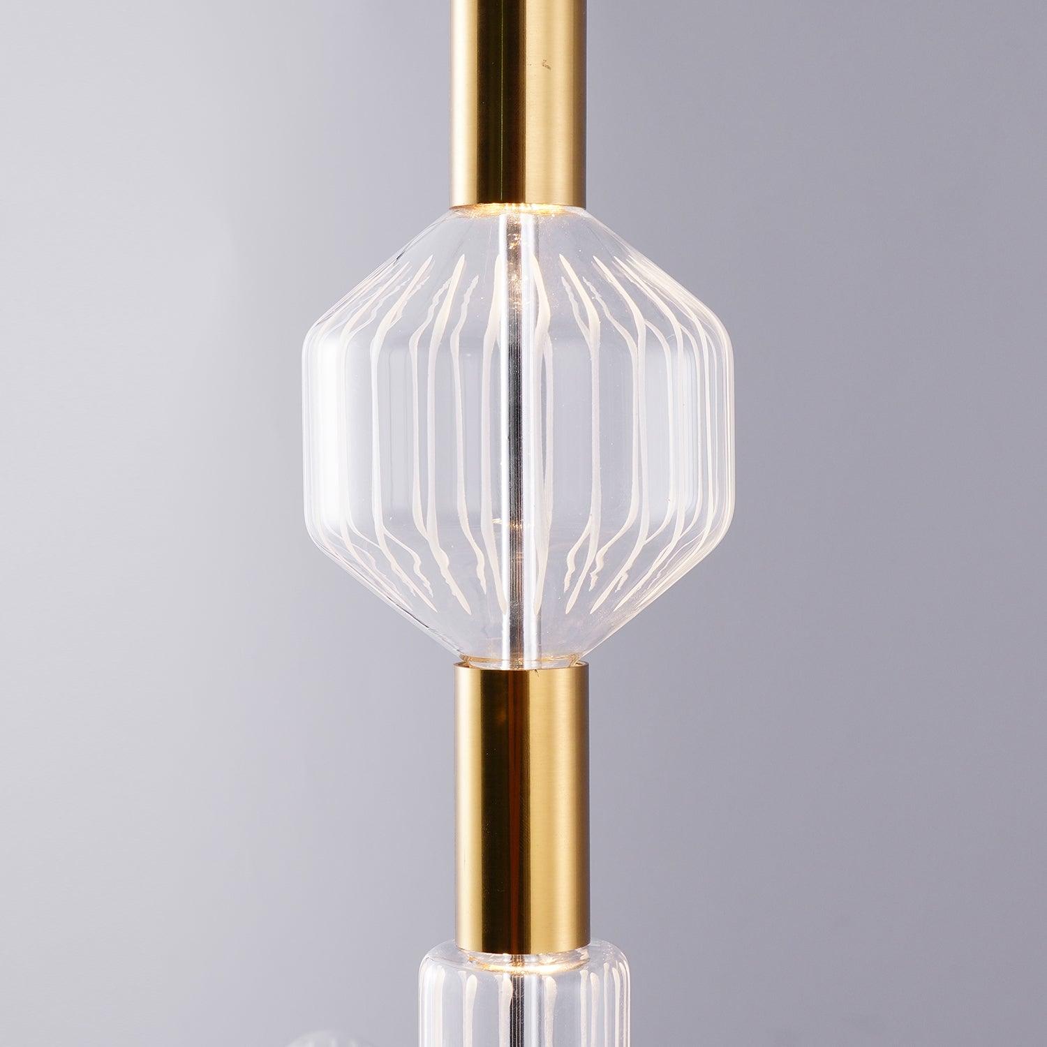 Solara Lampe à suspension en cristal cylindrique Cipher contemporaine