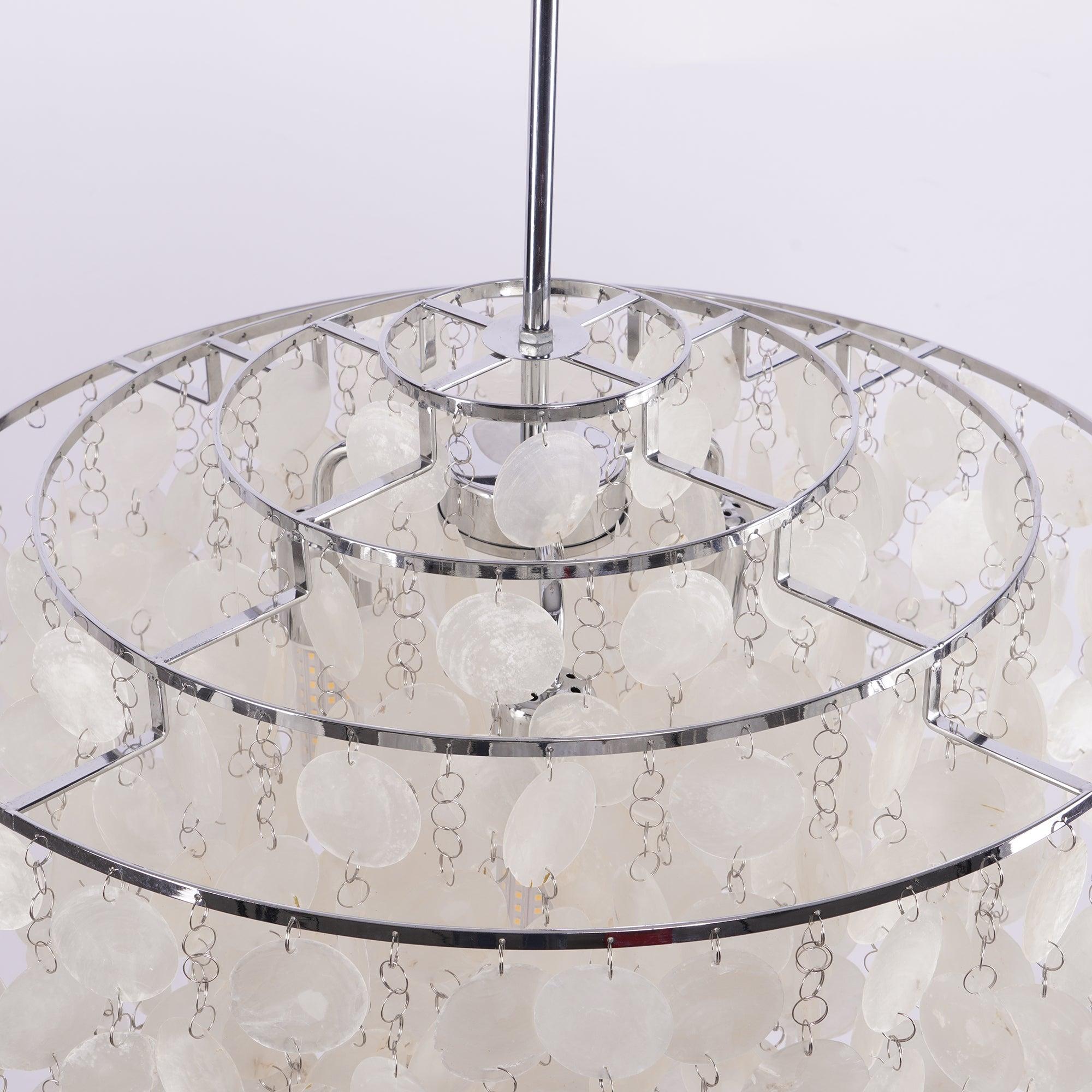 Lustra Suspension Lampe Anneau Rond en Coquillage