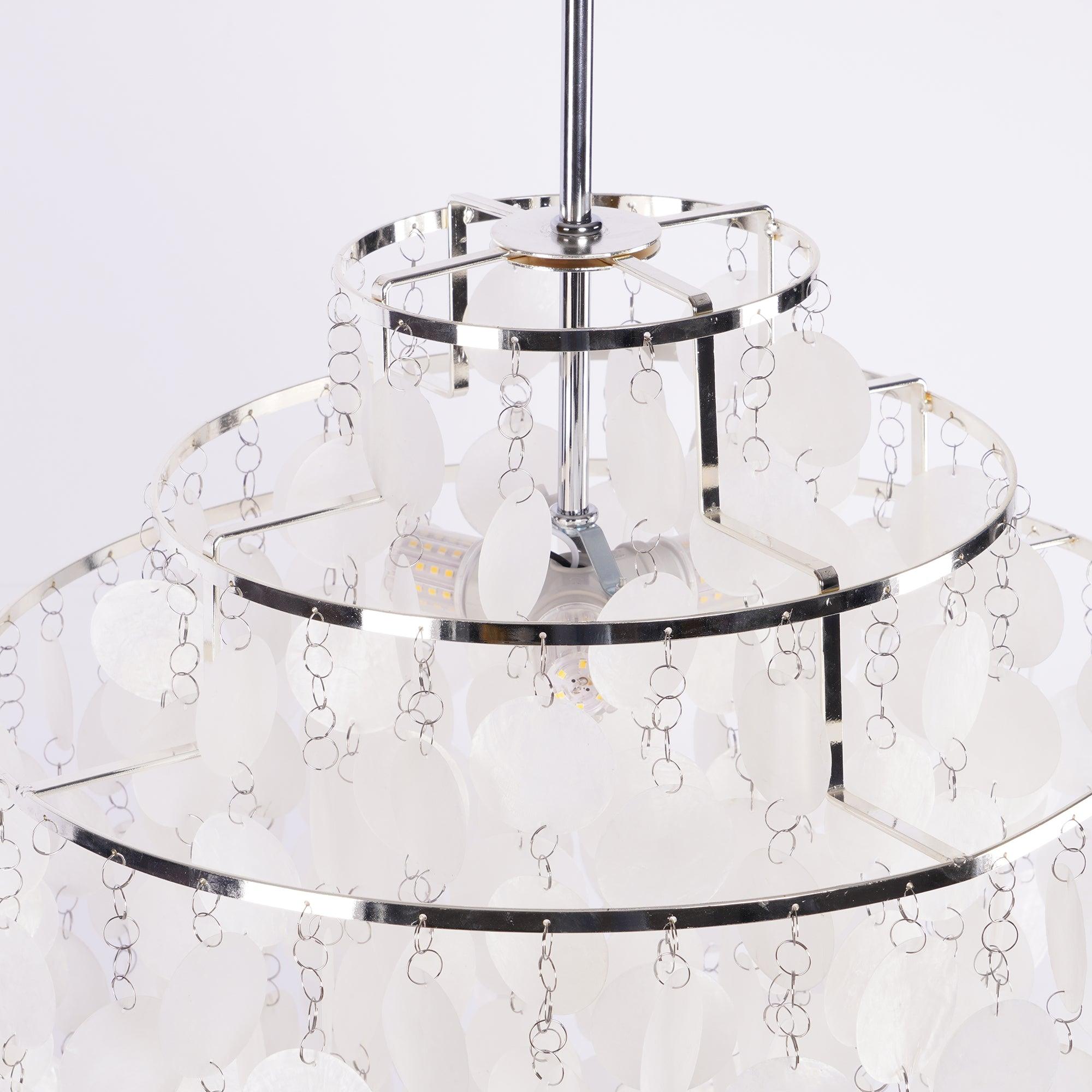 Lustra Suspension Lampe Anneau Rond en Coquillage