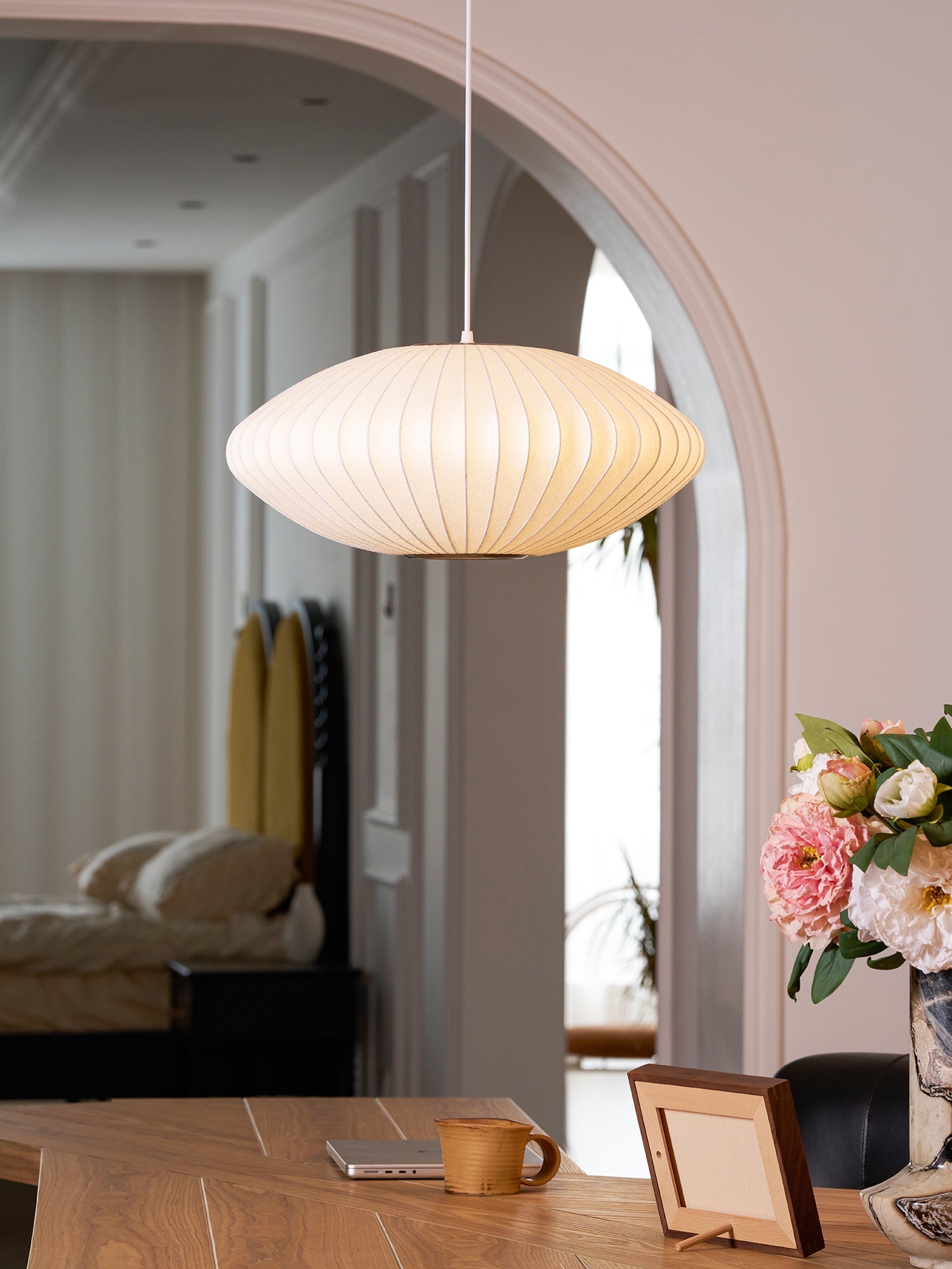 Nebula Lampe Suspendue en Soie de Mûrier Boule