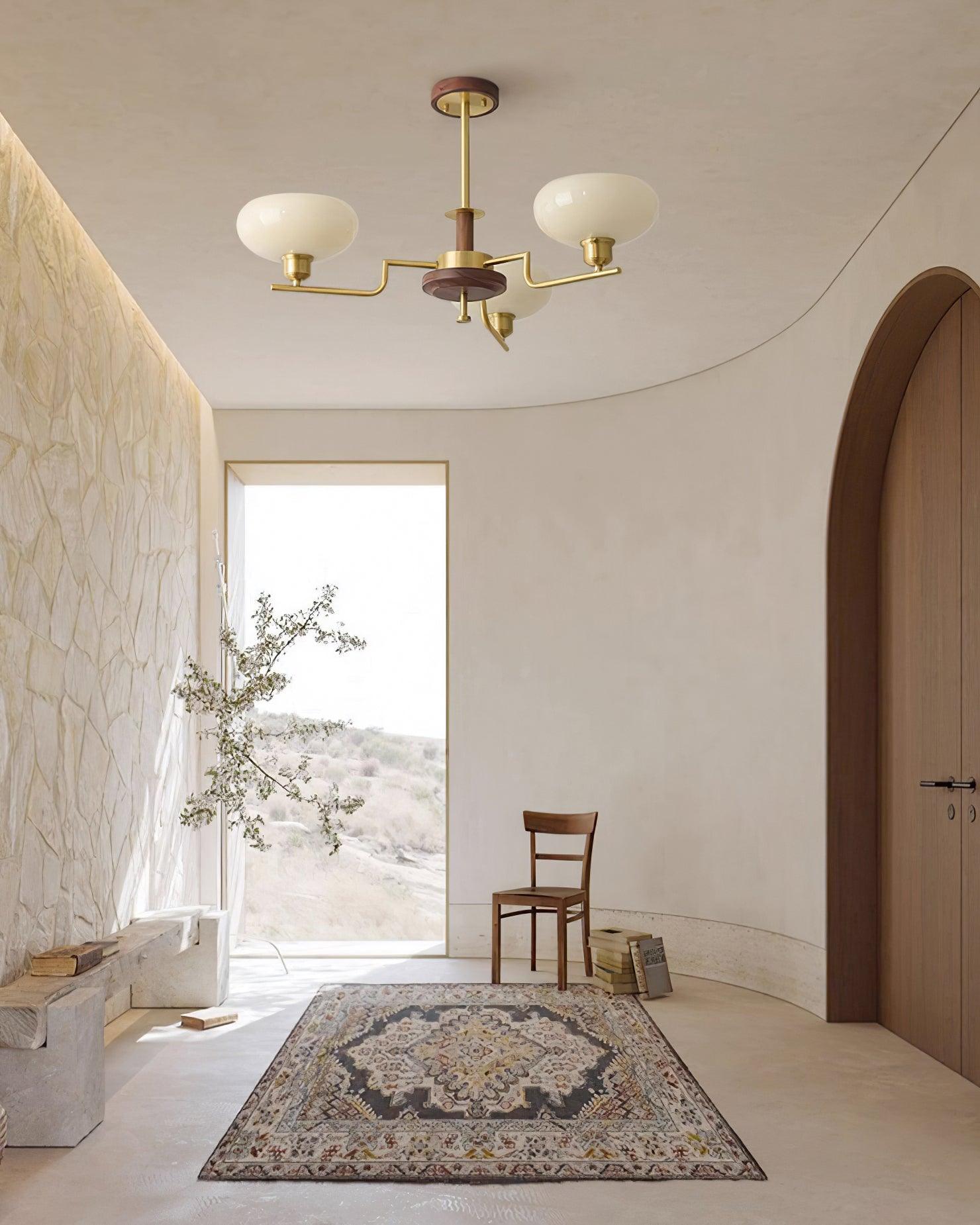 Nova Lustre Moderne Bois Laiton