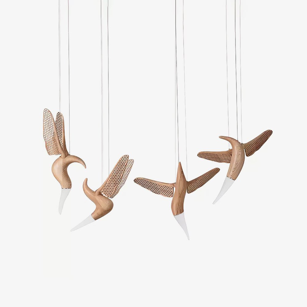 Elsilor Suspension Bois Inspirée des Oiseaux