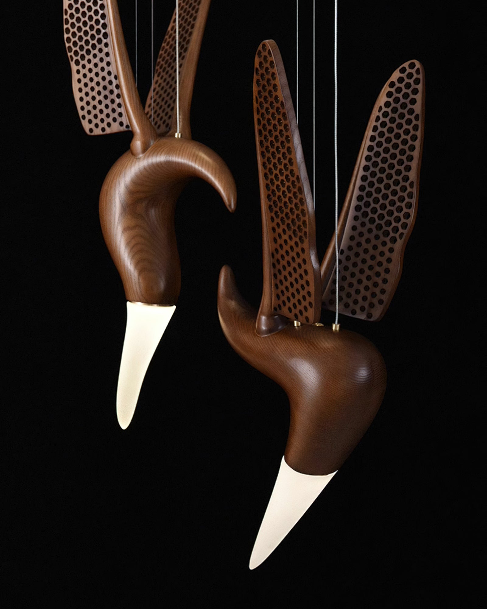 Elsilor Suspension Bois Inspirée des Oiseaux