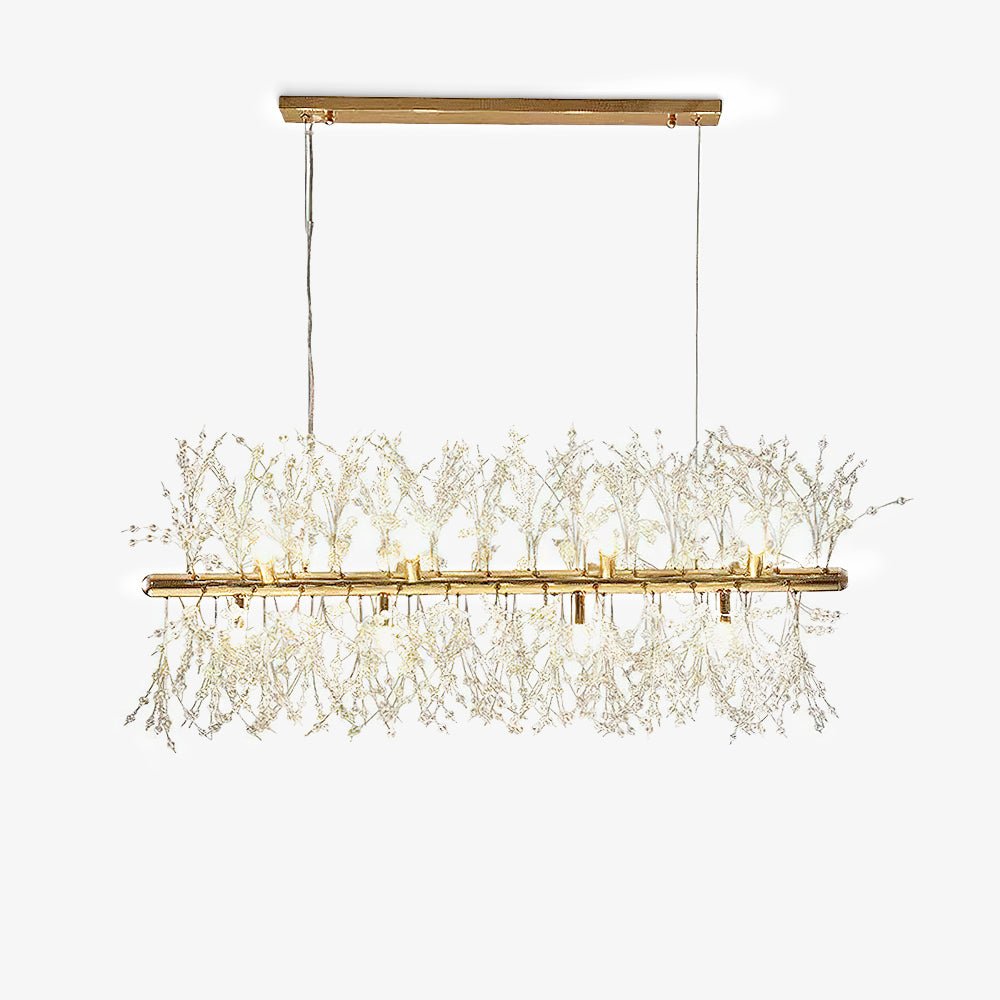 Lustra Lustre Laiton Linéaire Cristal Branche
