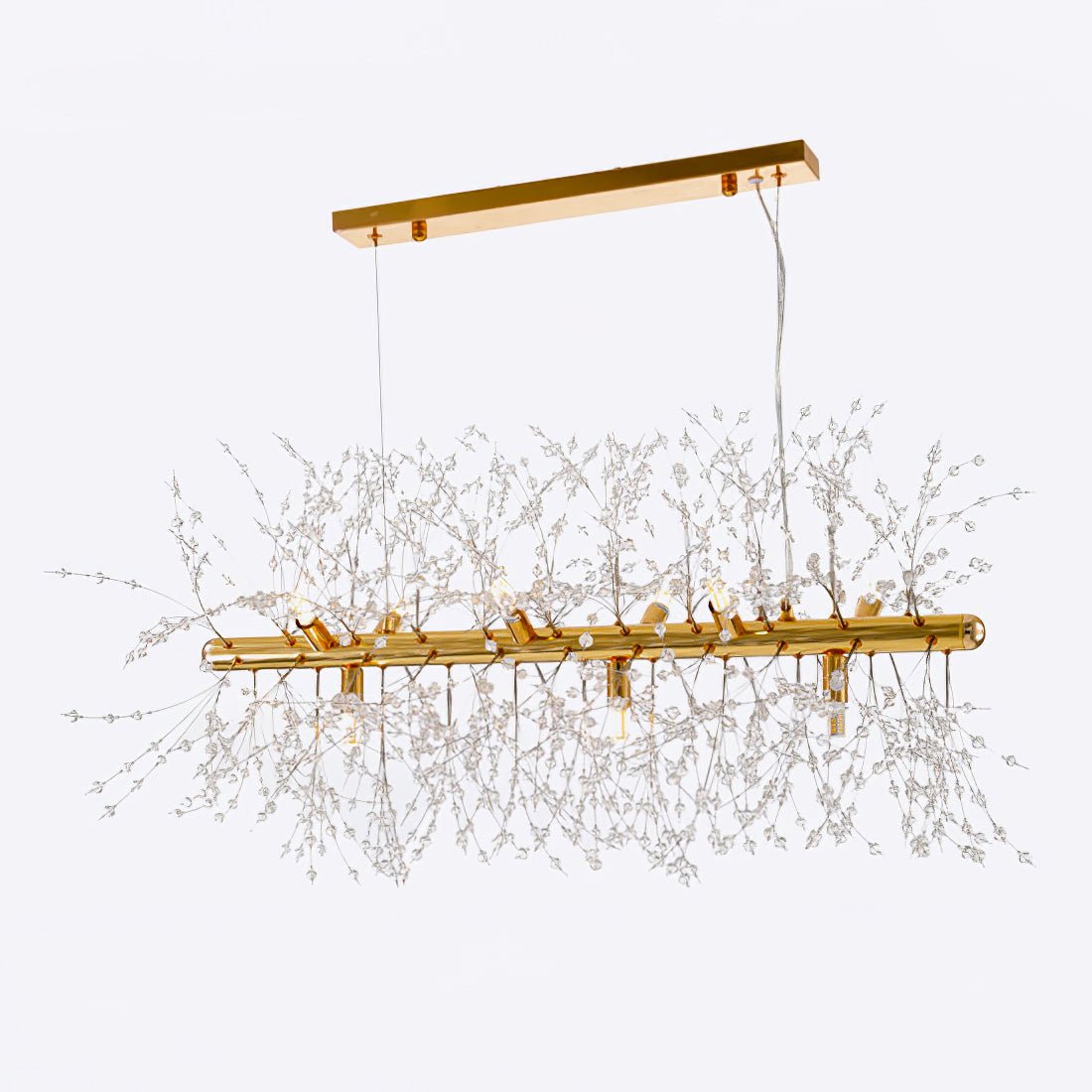 Lustra Lustre Laiton Linéaire Cristal Branche