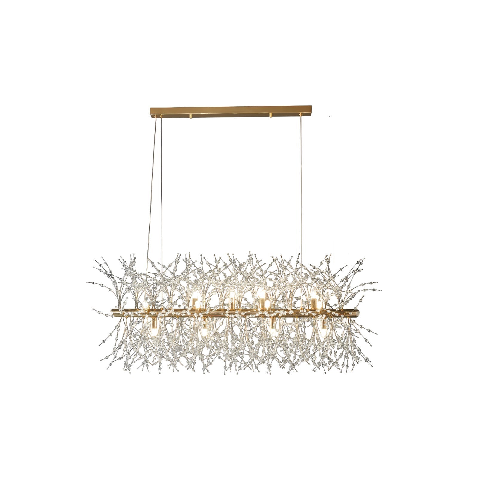 Lustra Lustre Laiton Linéaire Cristal Branche