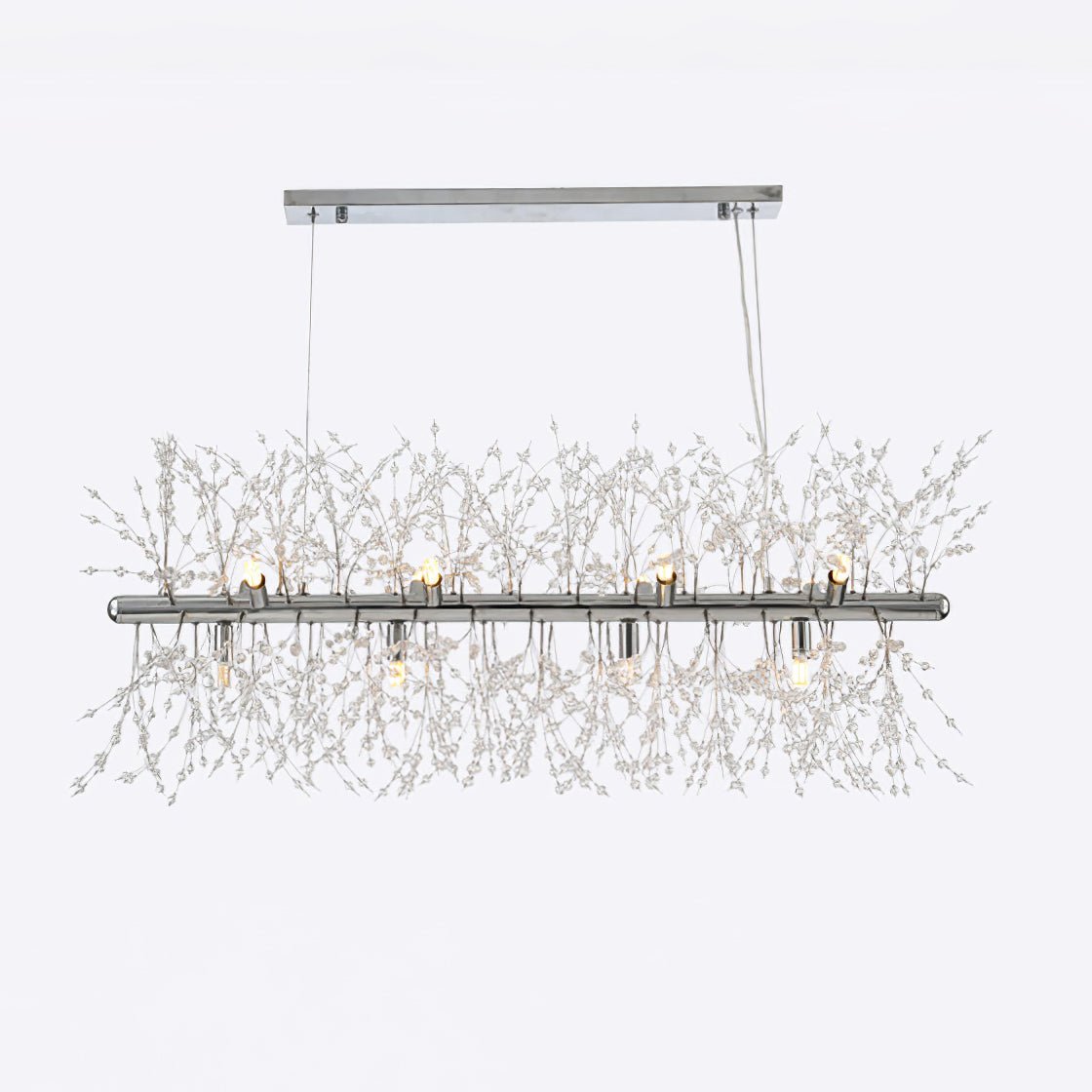 Lustra Lustre Laiton Linéaire Cristal Branche