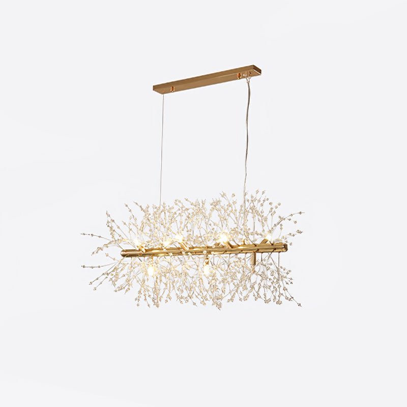 Lustra Lustre Laiton Linéaire Cristal Branche