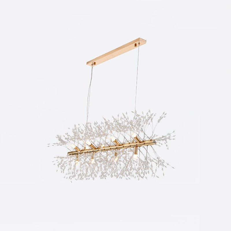 Lustra Lustre Laiton Linéaire Cristal Branche