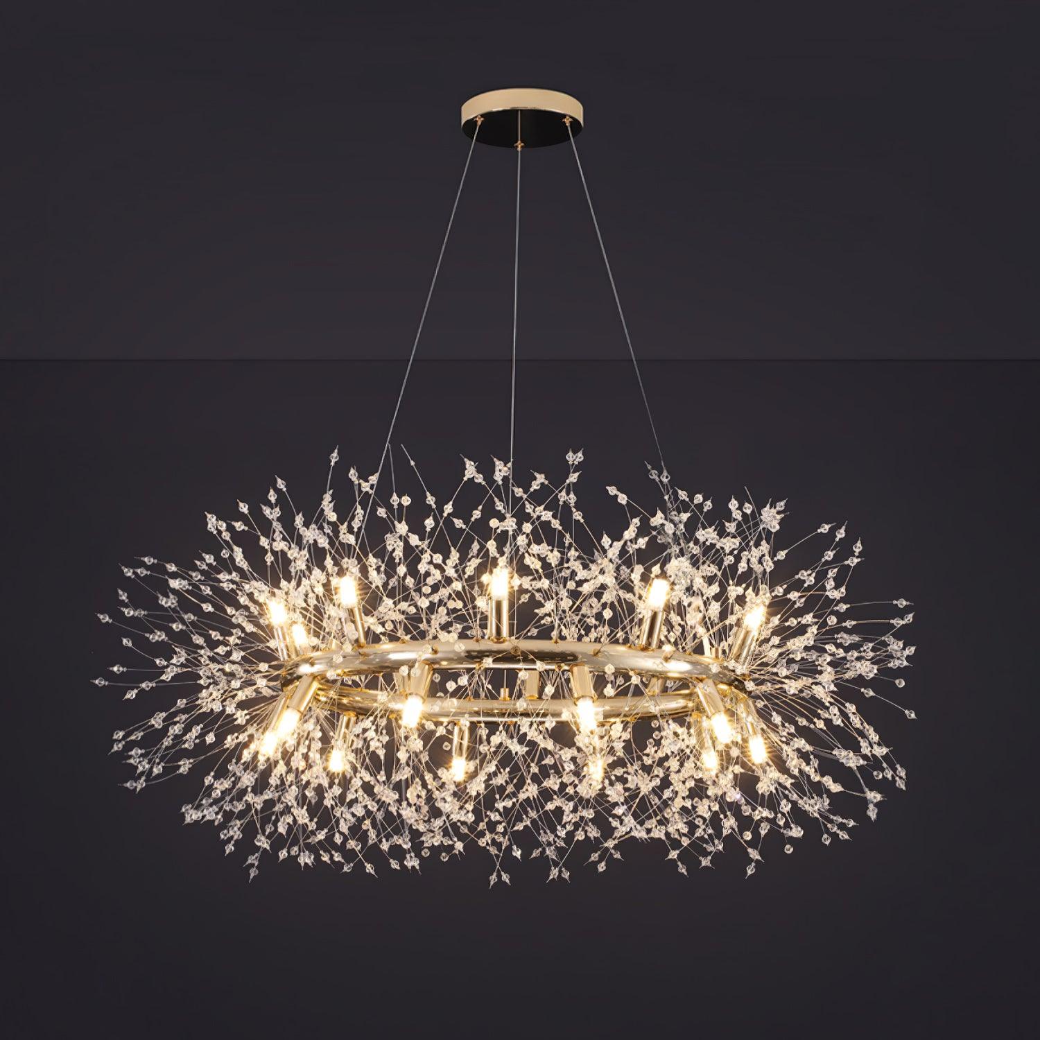 Lustra Lustre Pissenlit Rond en Acier Inoxydable