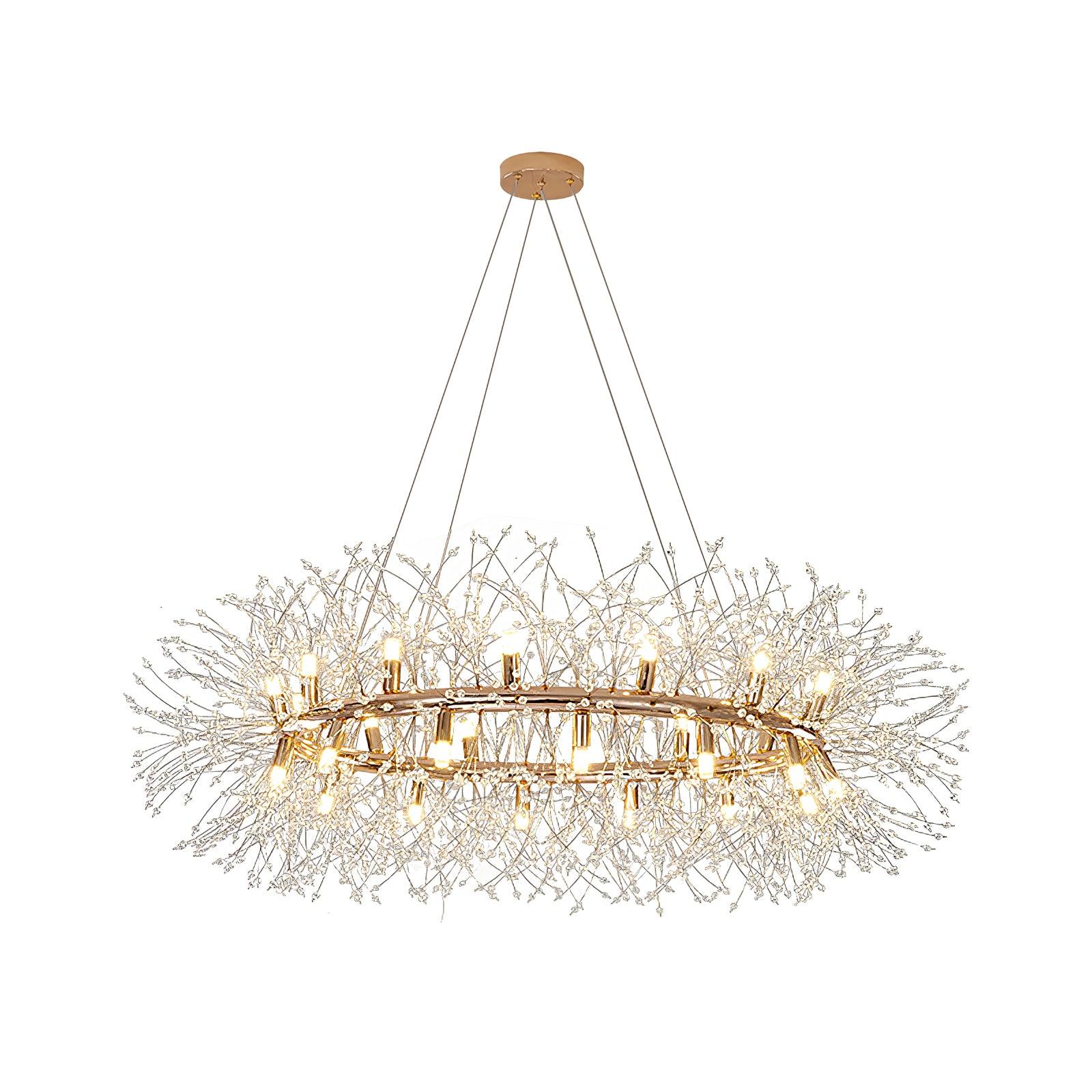 Lustra Lustre Pissenlit Rond en Acier Inoxydable