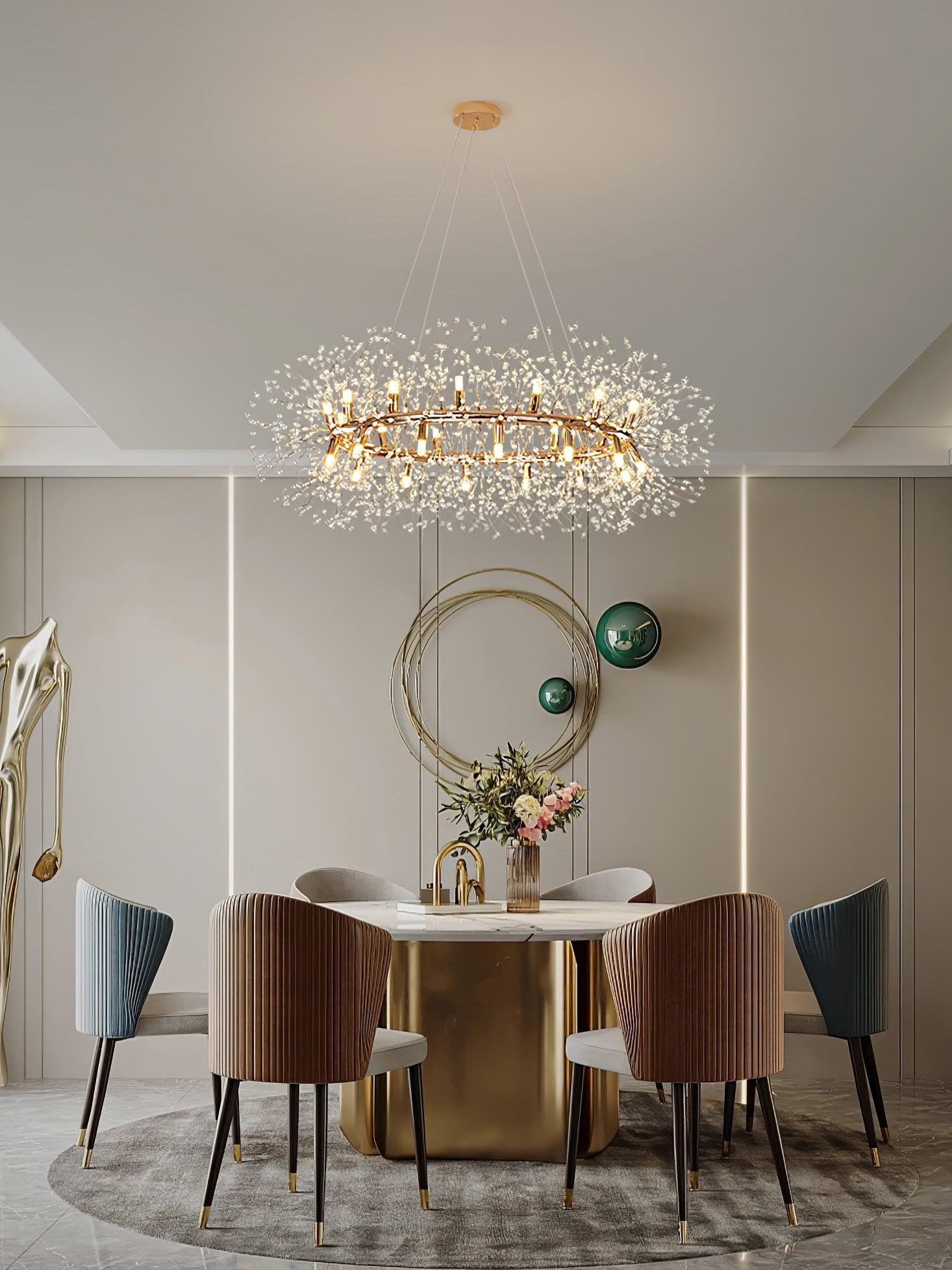 Lustra Lustre Pissenlit Rond en Acier Inoxydable