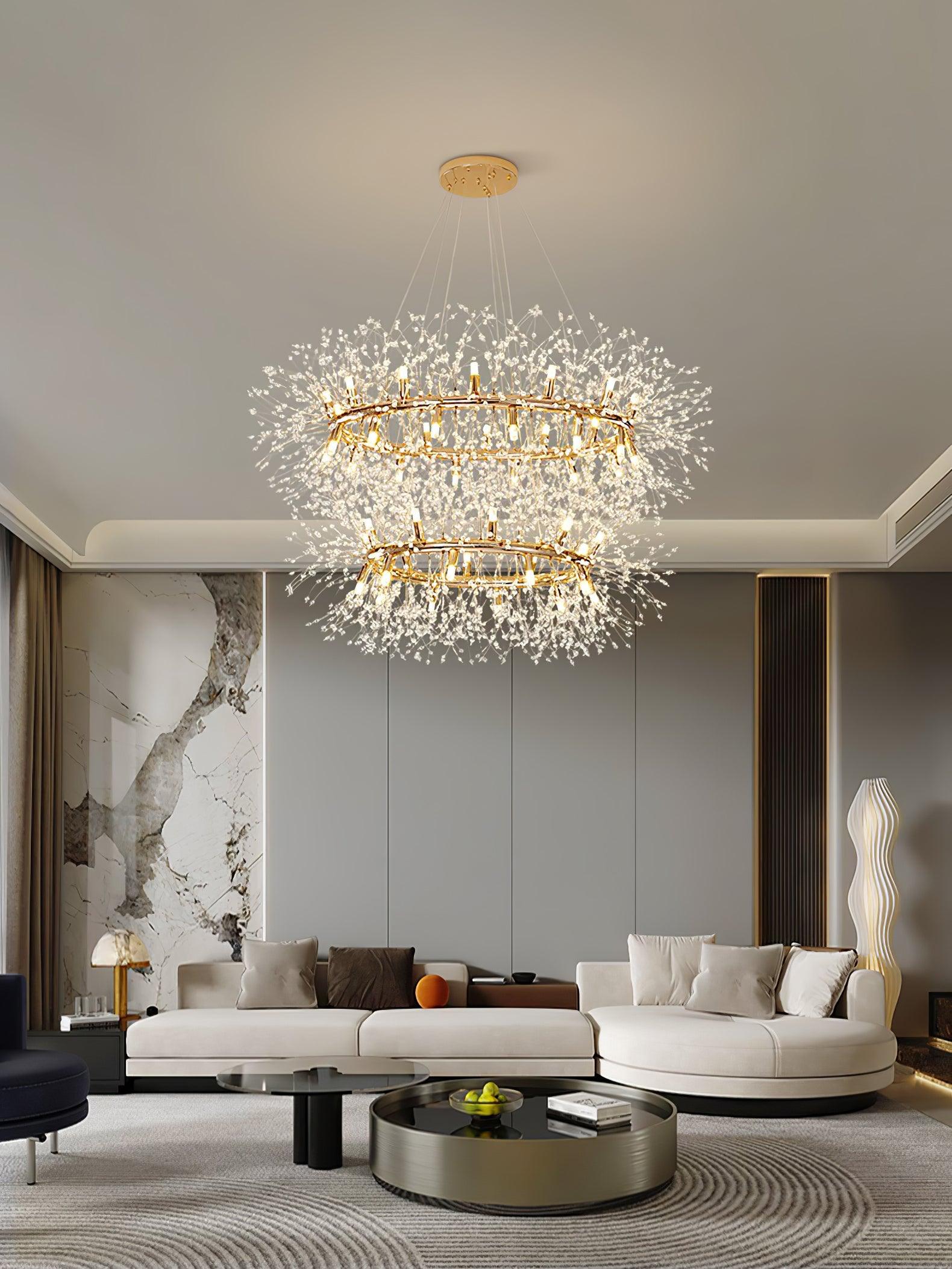 Lustra Lustre Pissenlit Rond en Acier Inoxydable