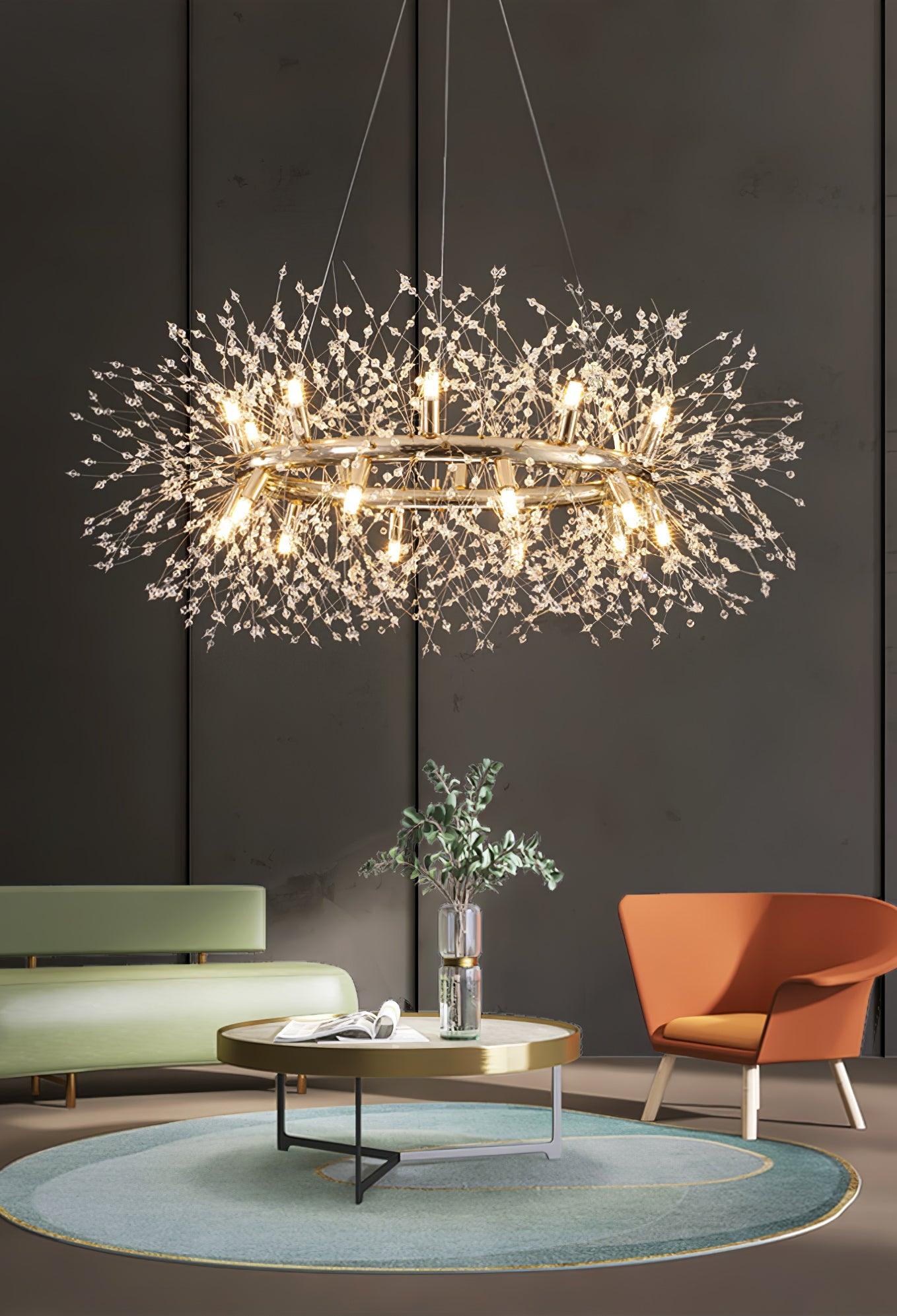 Lustra Lustre Pissenlit Rond en Acier Inoxydable