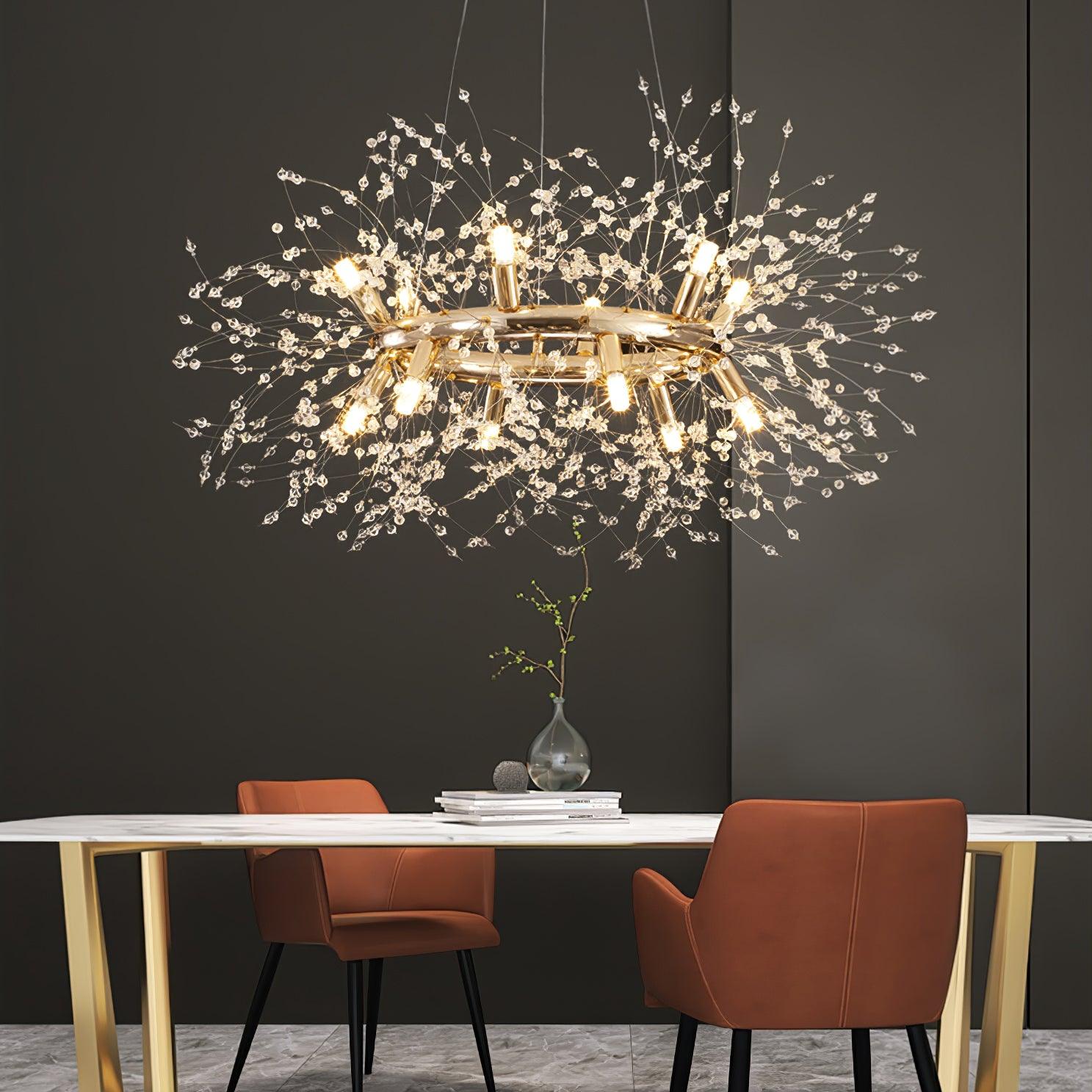 Lustra Lustre Pissenlit Rond en Acier Inoxydable