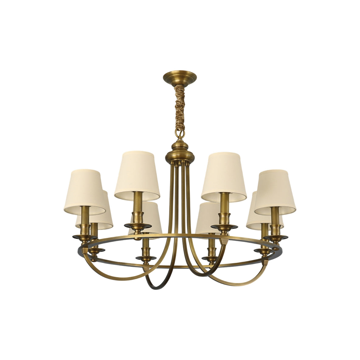 Plume Lustre En Tissu Et Laiton De Style Vintage élégant