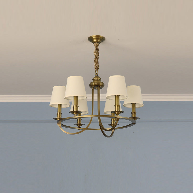 Plume Lustre En Tissu Et Laiton De Style Vintage élégant