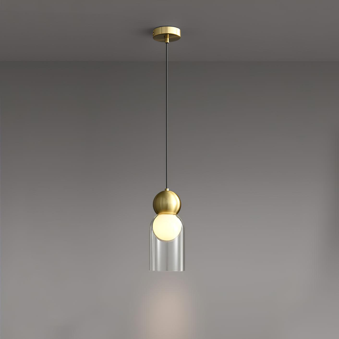 Solara Suspension en Laiton Verre Nordique Géométrique