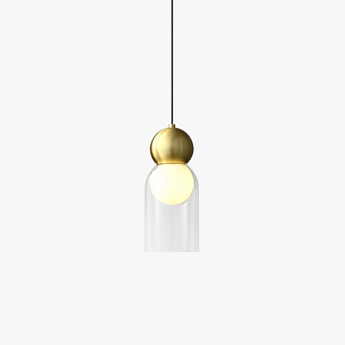 Solara Suspension en Laiton Verre Nordique Géométrique