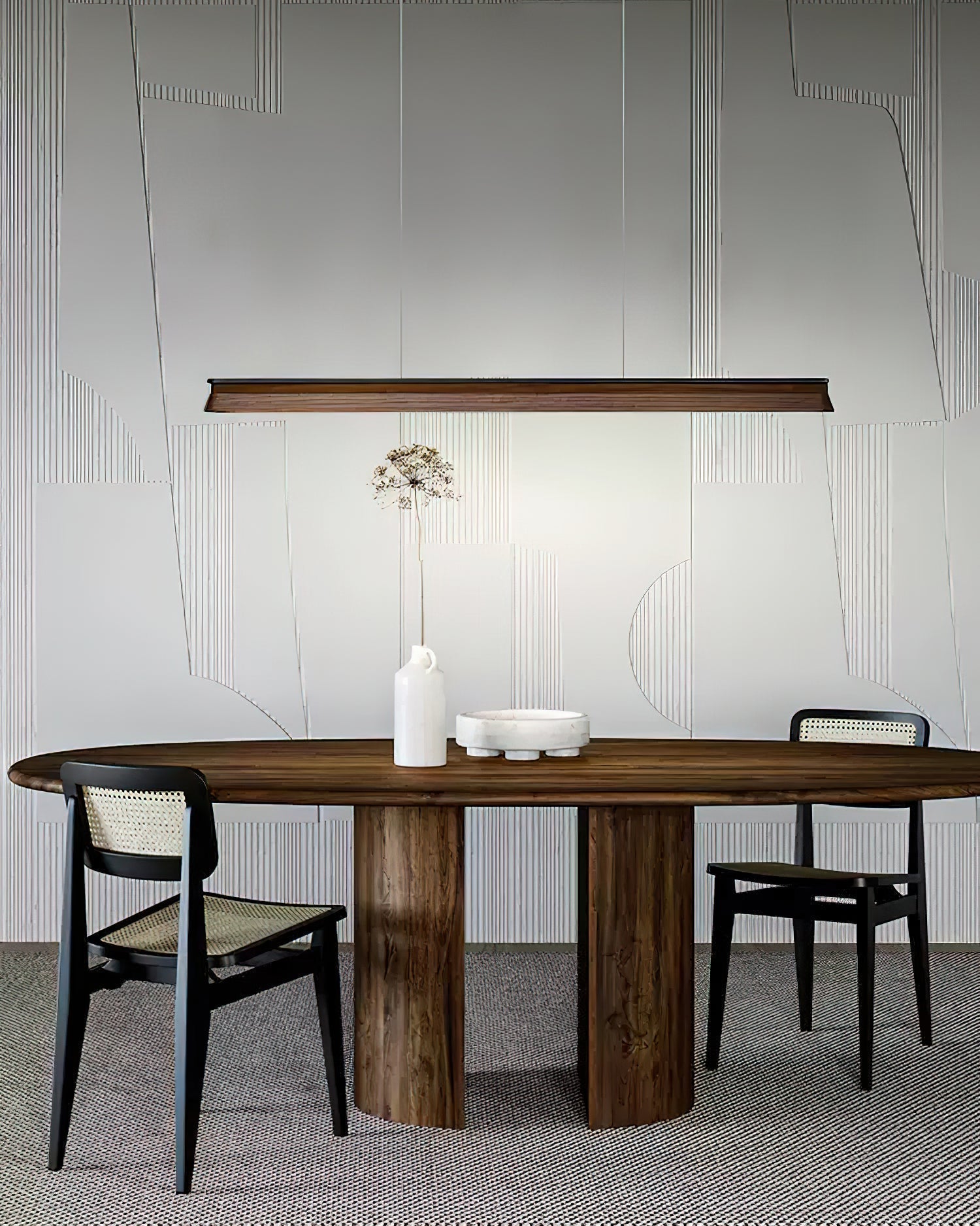 Lustra Suspension Lampe Poutre en Bois Minimaliste