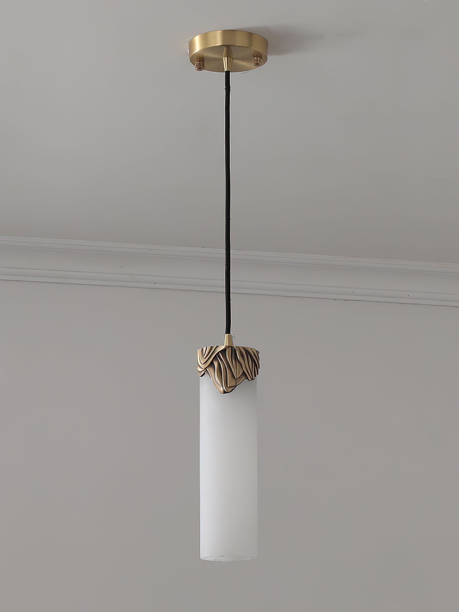 Quiver Suspension Moderne Minimaliste En Laiton Et Albâtre
