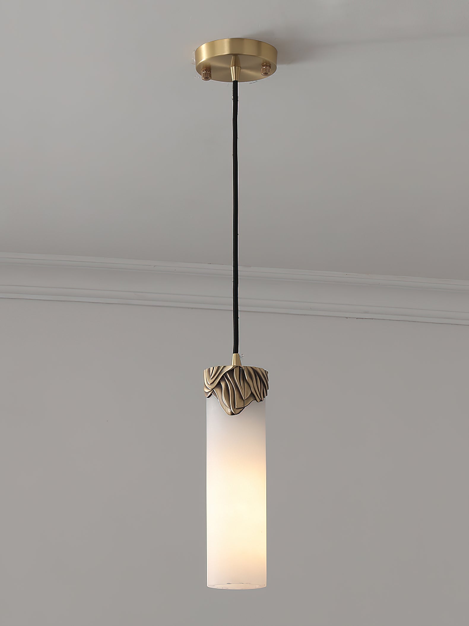 Quiver Suspension Moderne Minimaliste En Laiton Et Albâtre