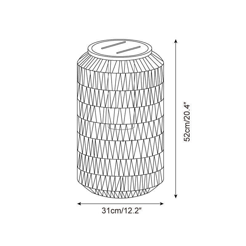 Danya Lampe Extérieure Cylindre en Rattan Solaire