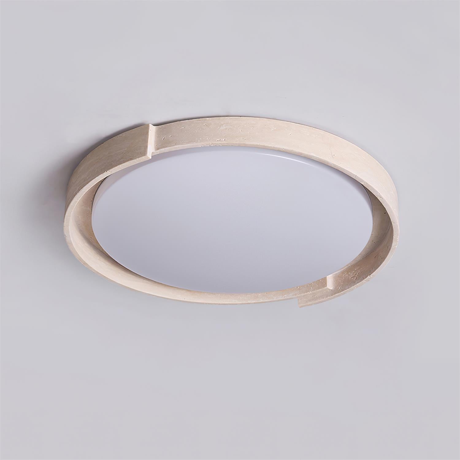 Juvio Plafonnier Rond Minimaliste en Travertin