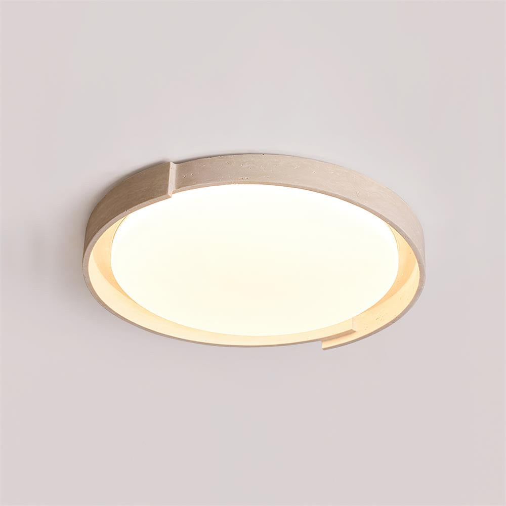 Juvio Plafonnier Rond Minimaliste en Travertin