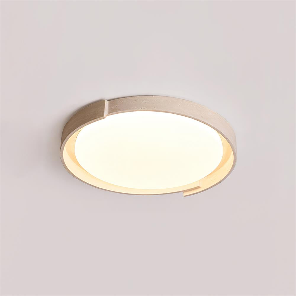 Juvio Plafonnier Rond Minimaliste en Travertin