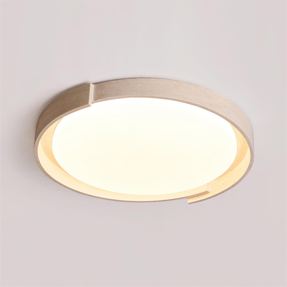 Juvio Plafonnier Rond Minimaliste en Travertin