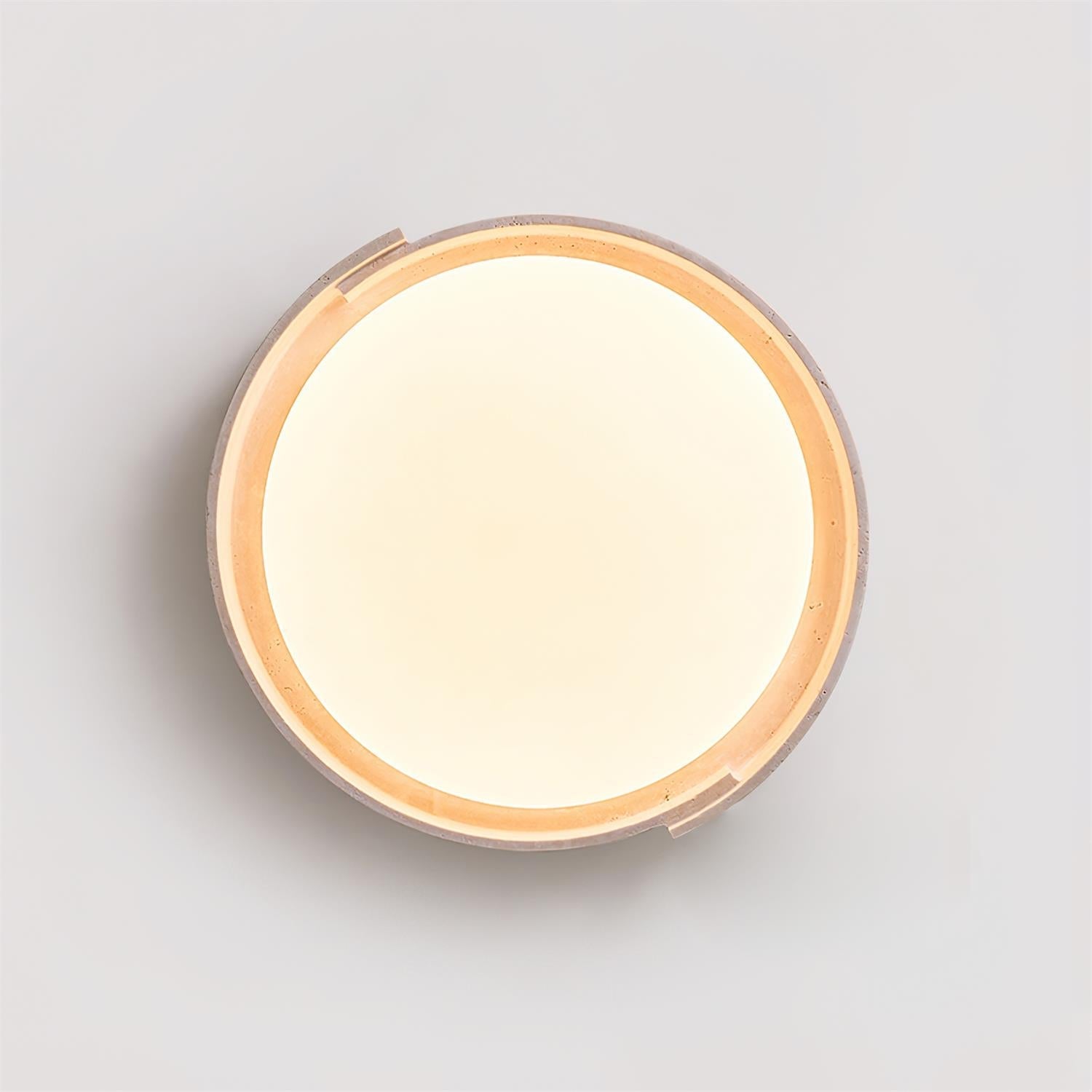 Juvio Plafonnier Rond Minimaliste en Travertin