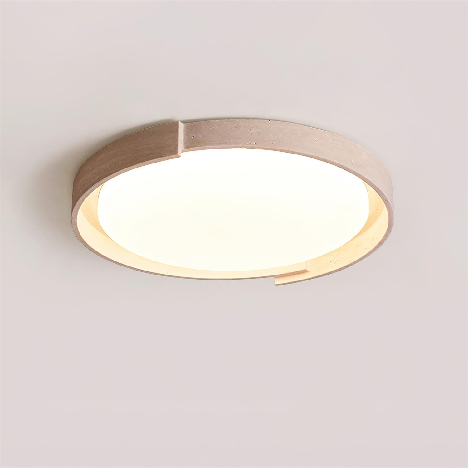 Juvio Plafonnier Rond Minimaliste en Travertin