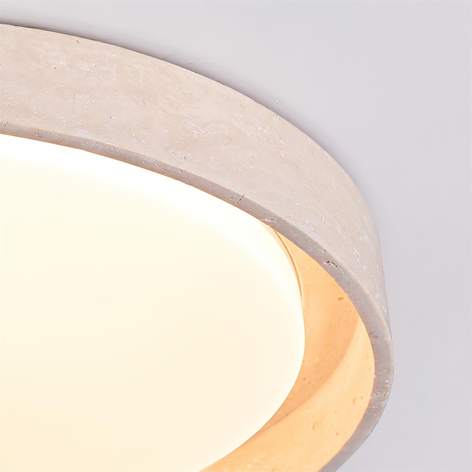 Juvio Plafonnier Rond Minimaliste en Travertin