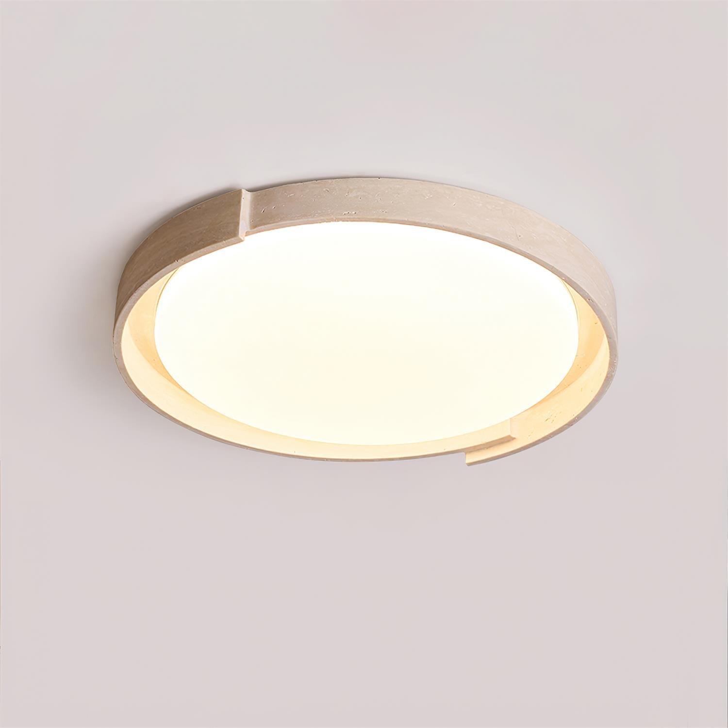 Juvio Plafonnier Rond Minimaliste en Travertin