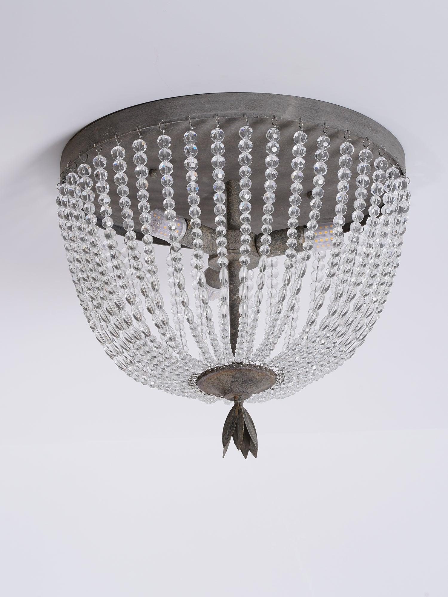 Solara Plafonnier avec brins de perles de cristal de luxe