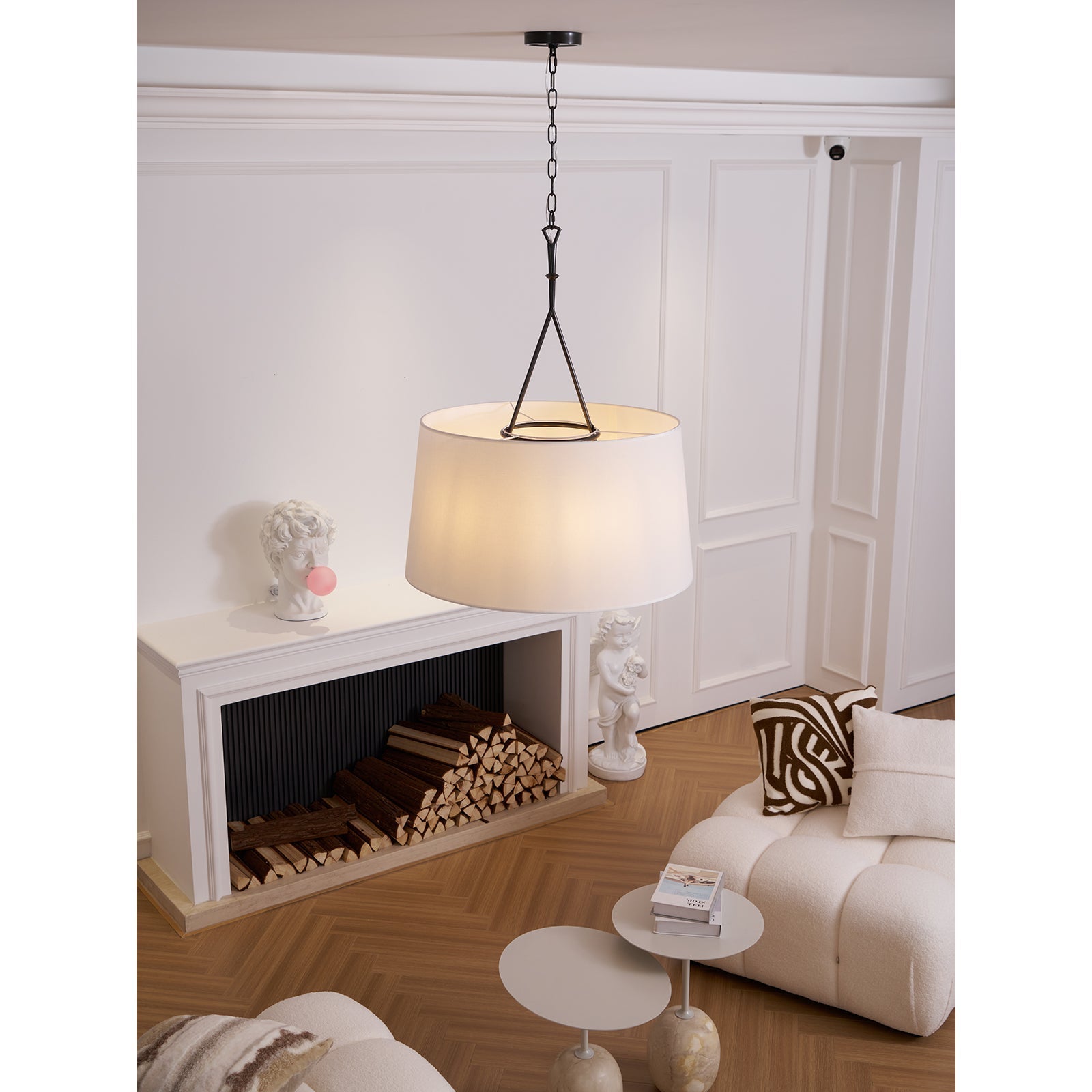 Wink Suspension En Laiton Et Tissu Minimaliste Moderne