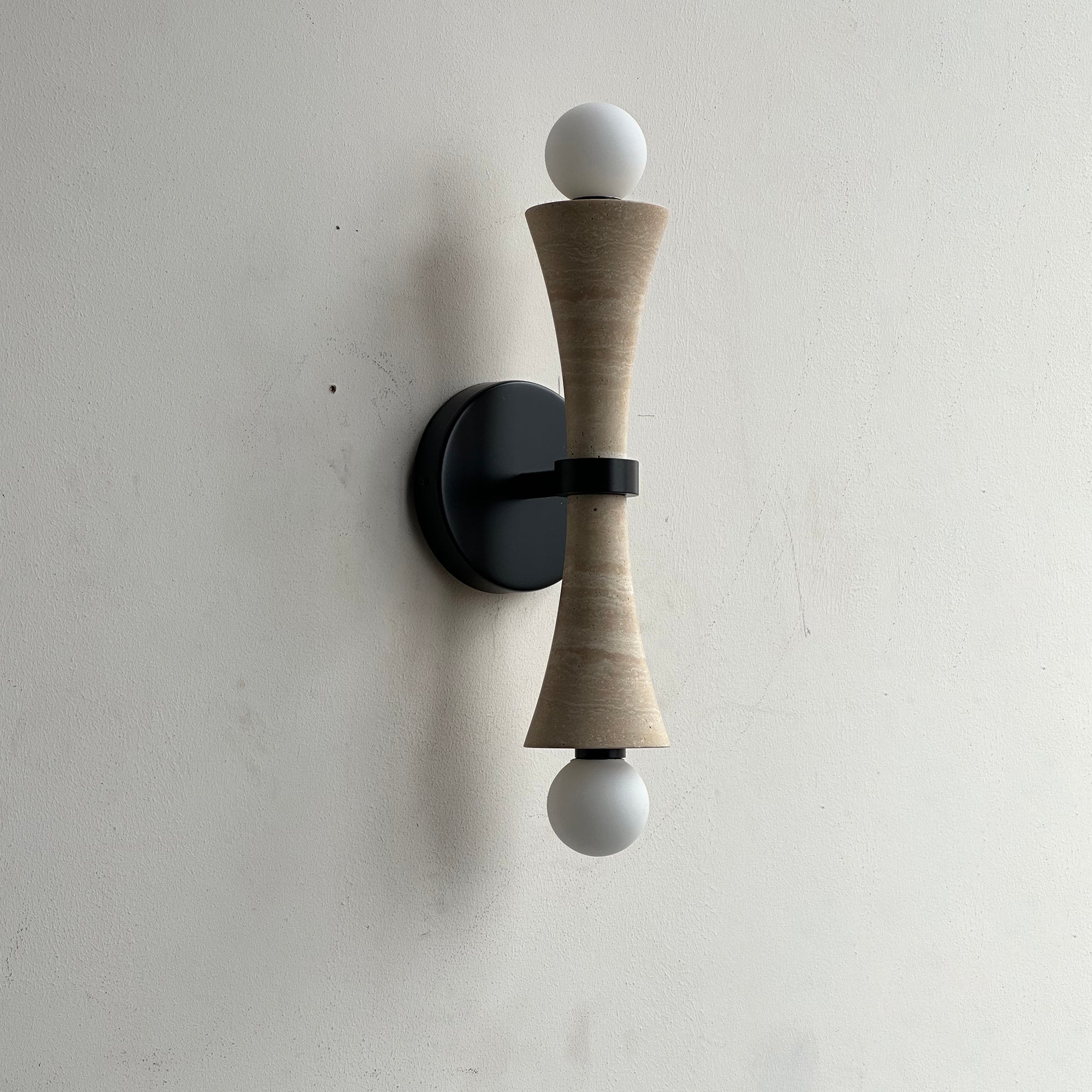 Aura Lampe Murale En Travertin Et Verre Minimaliste Moderne