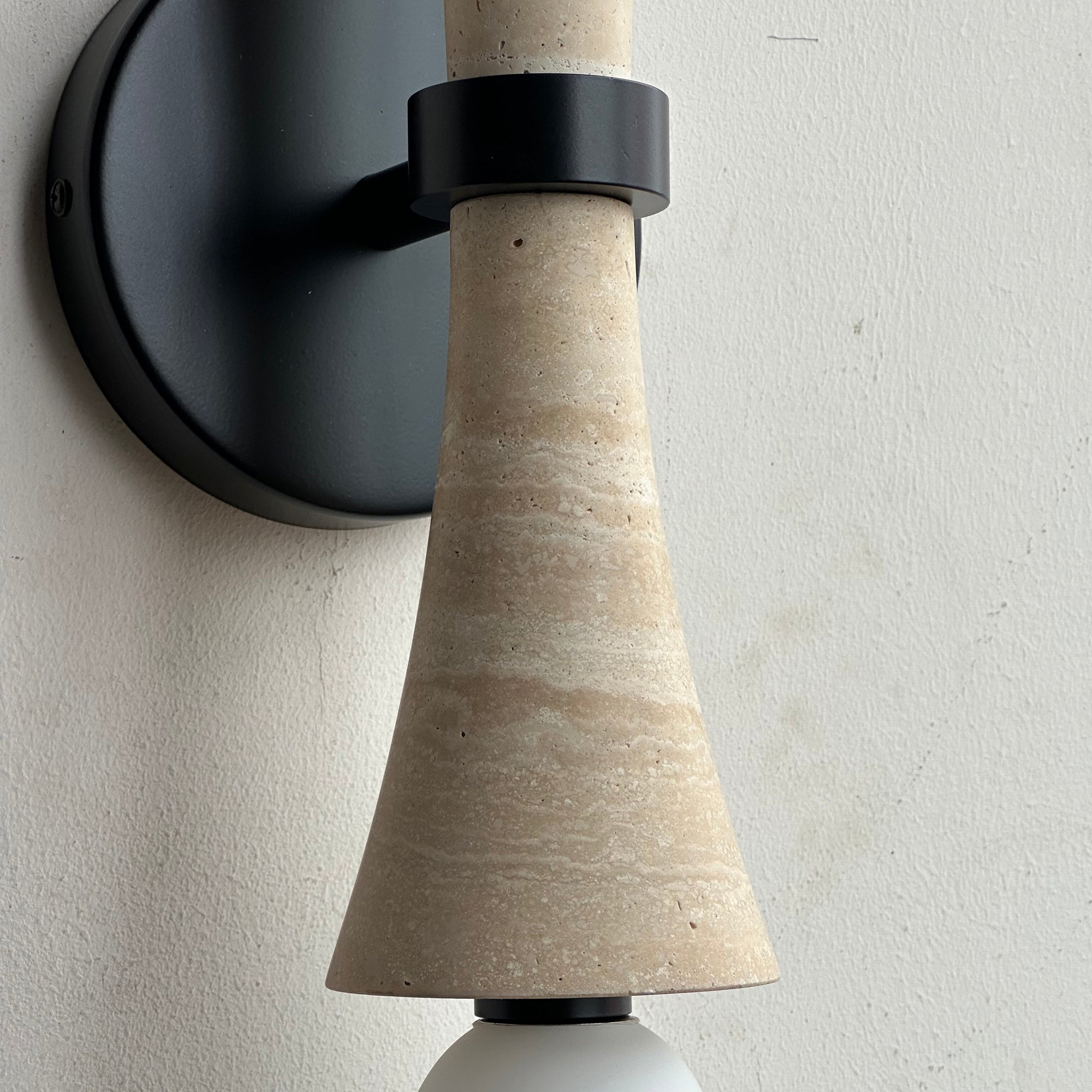 Aura Lampe Murale En Travertin Et Verre Minimaliste Moderne