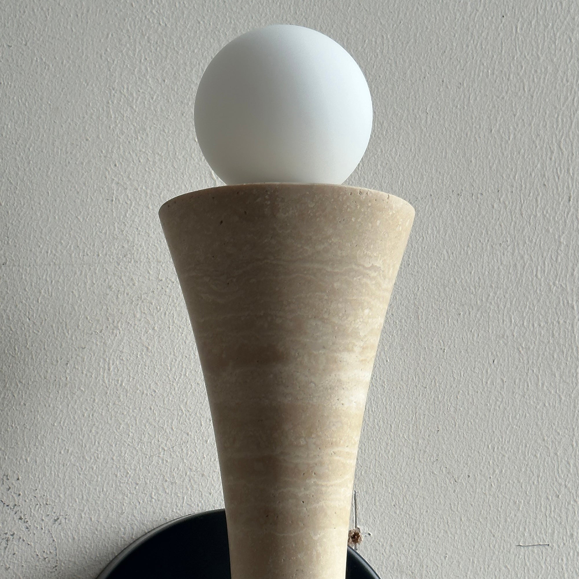 Aura Lampe Murale En Travertin Et Verre Minimaliste Moderne