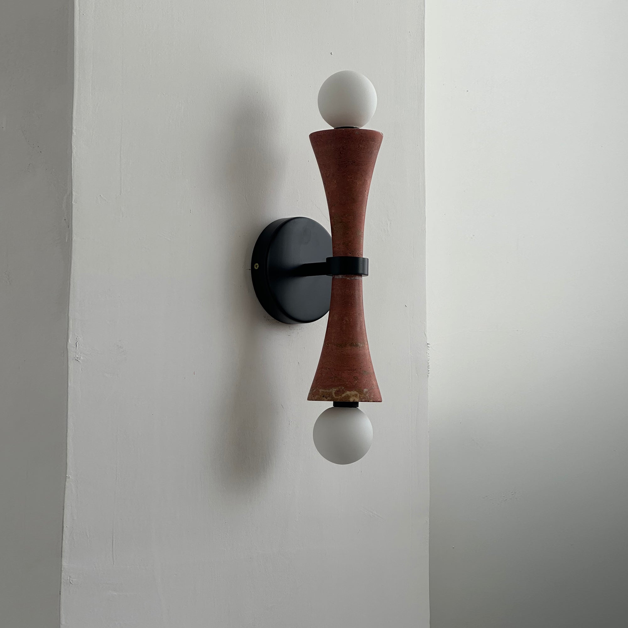 Aura Lampe Murale En Travertin Et Verre Minimaliste Moderne