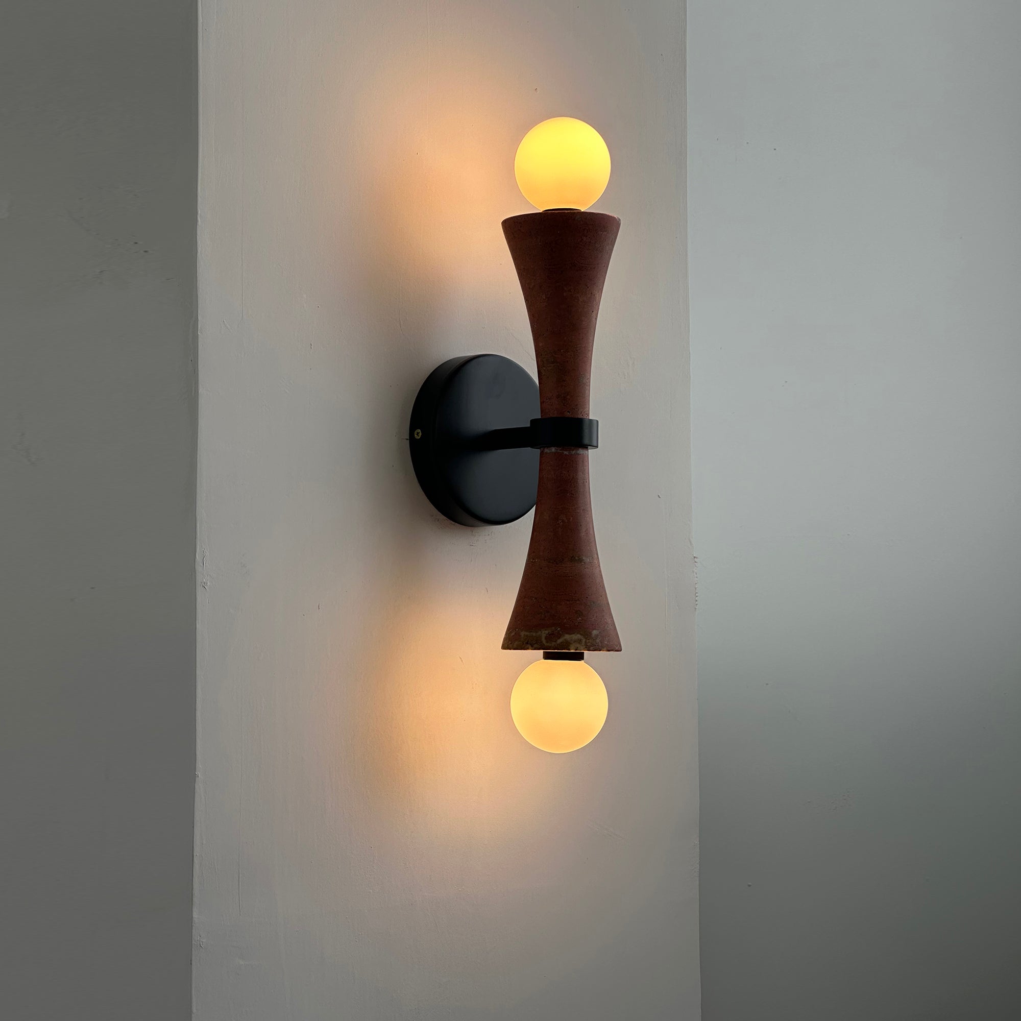 Aura Lampe Murale En Travertin Et Verre Minimaliste Moderne