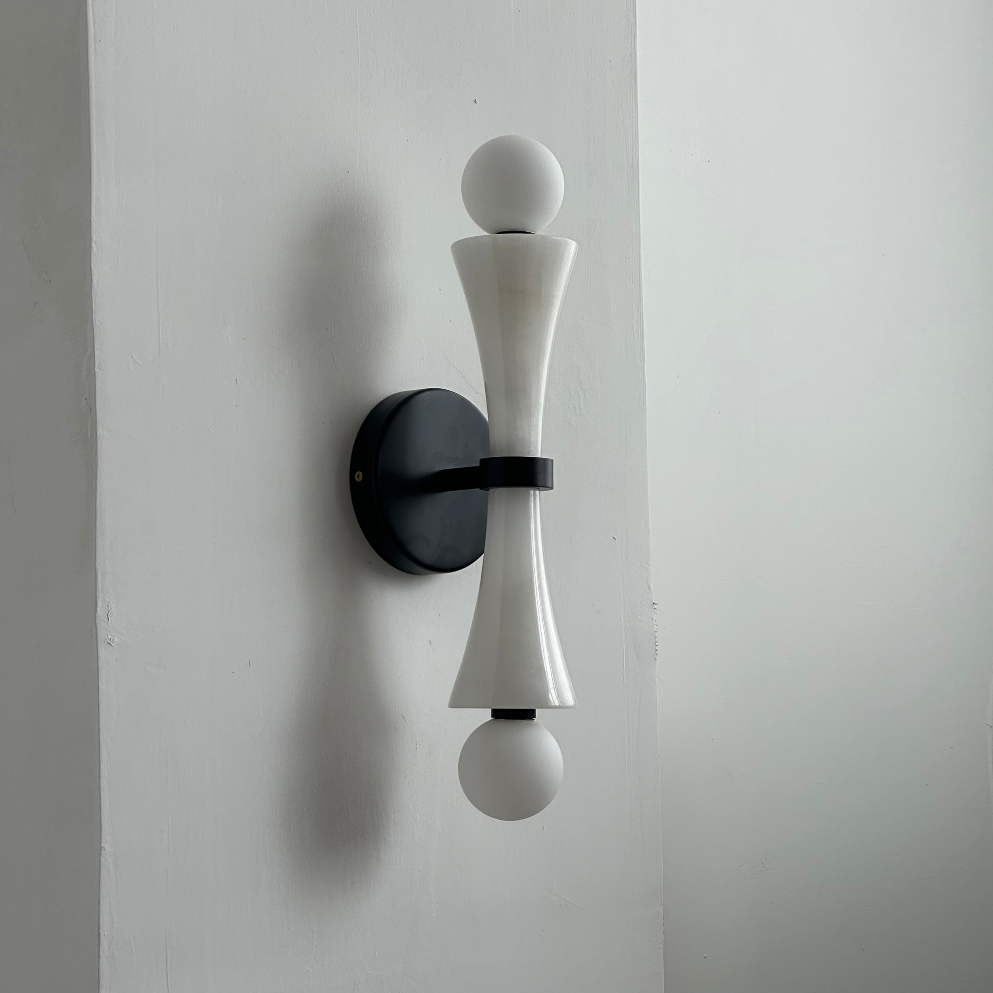 Aura Lampe Murale En Travertin Et Verre Minimaliste Moderne