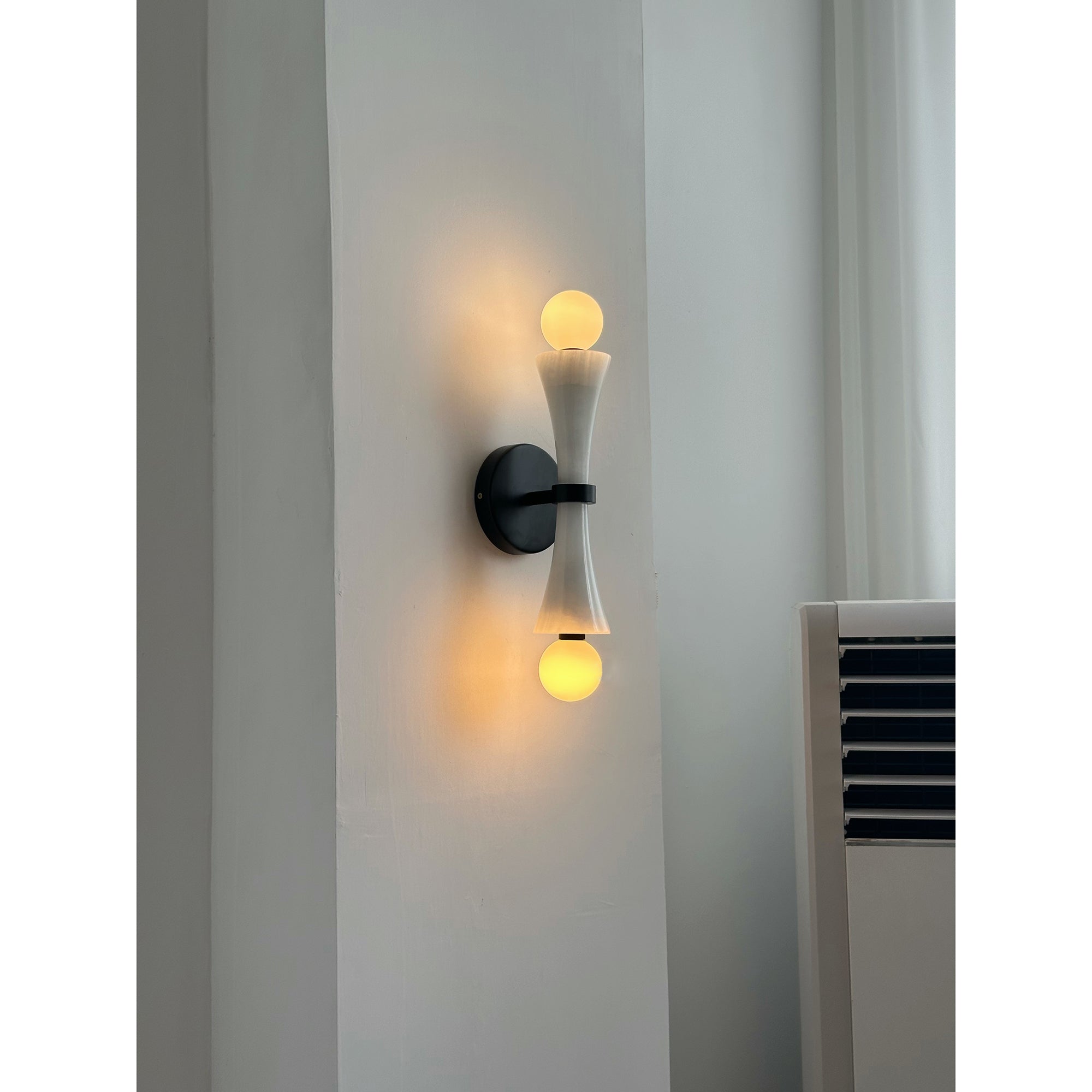 Aura Lampe Murale En Travertin Et Verre Minimaliste Moderne