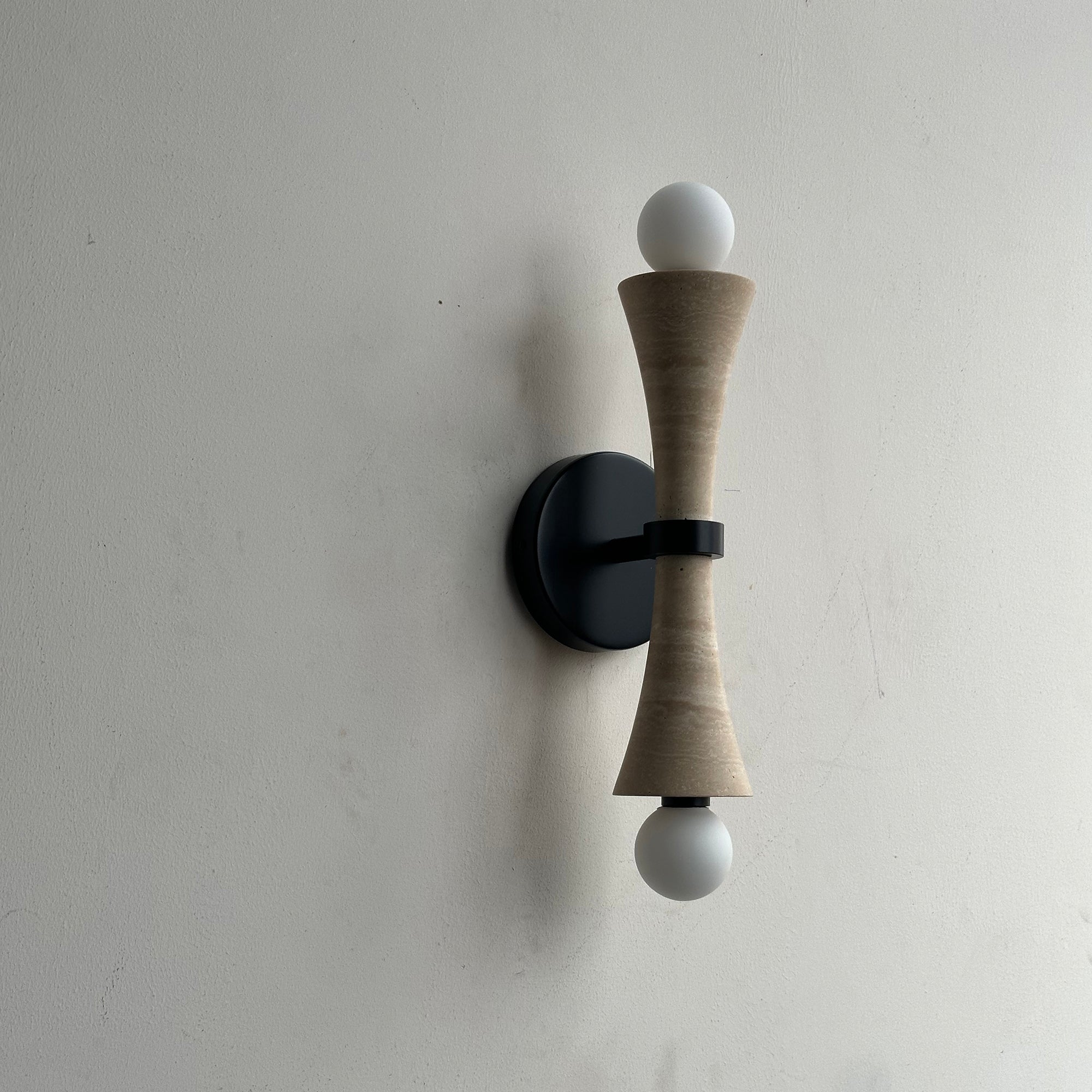 Aura Lampe Murale En Travertin Et Verre Minimaliste Moderne