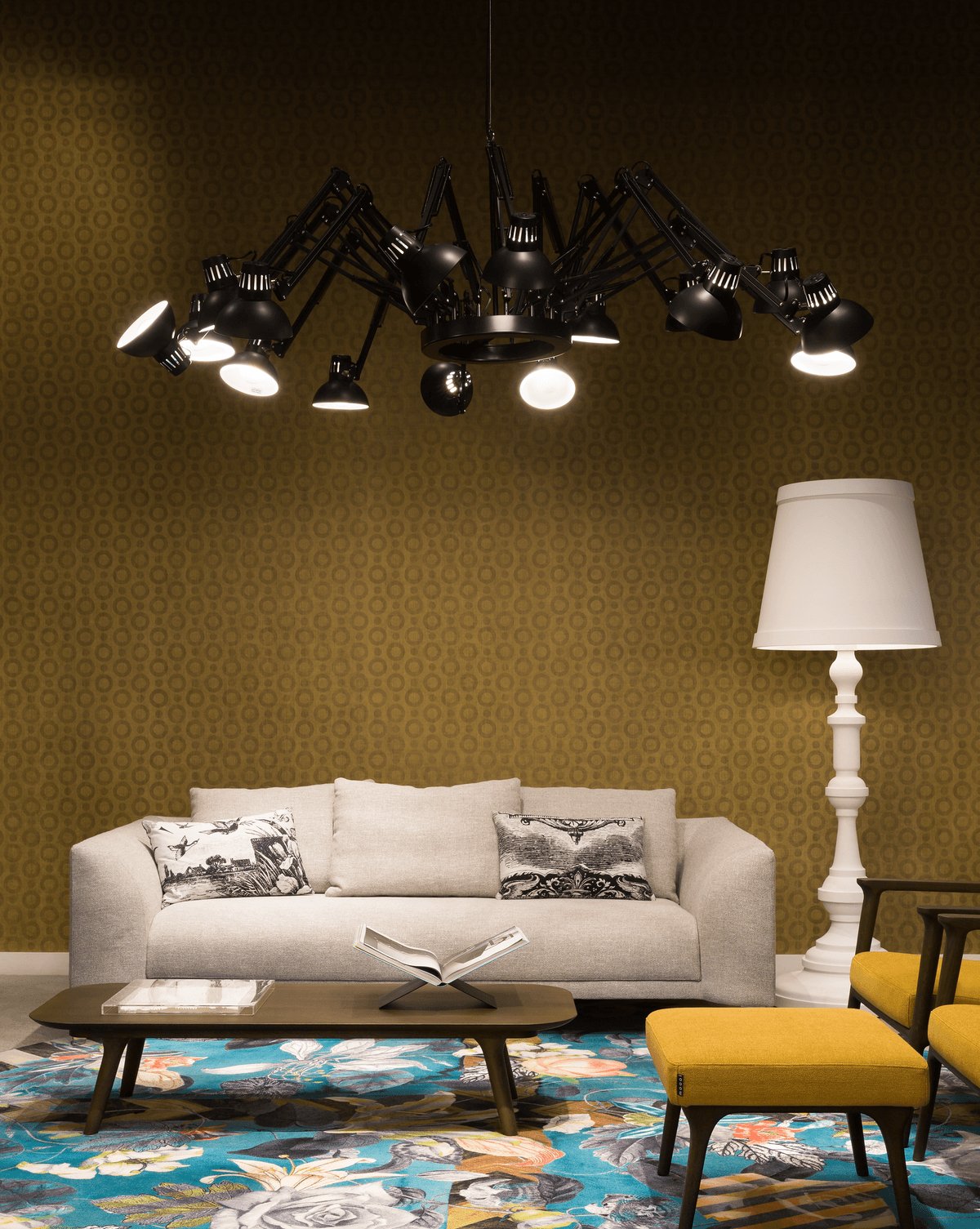 Lustra Lustre Noir à Bras Multiples Ajustables