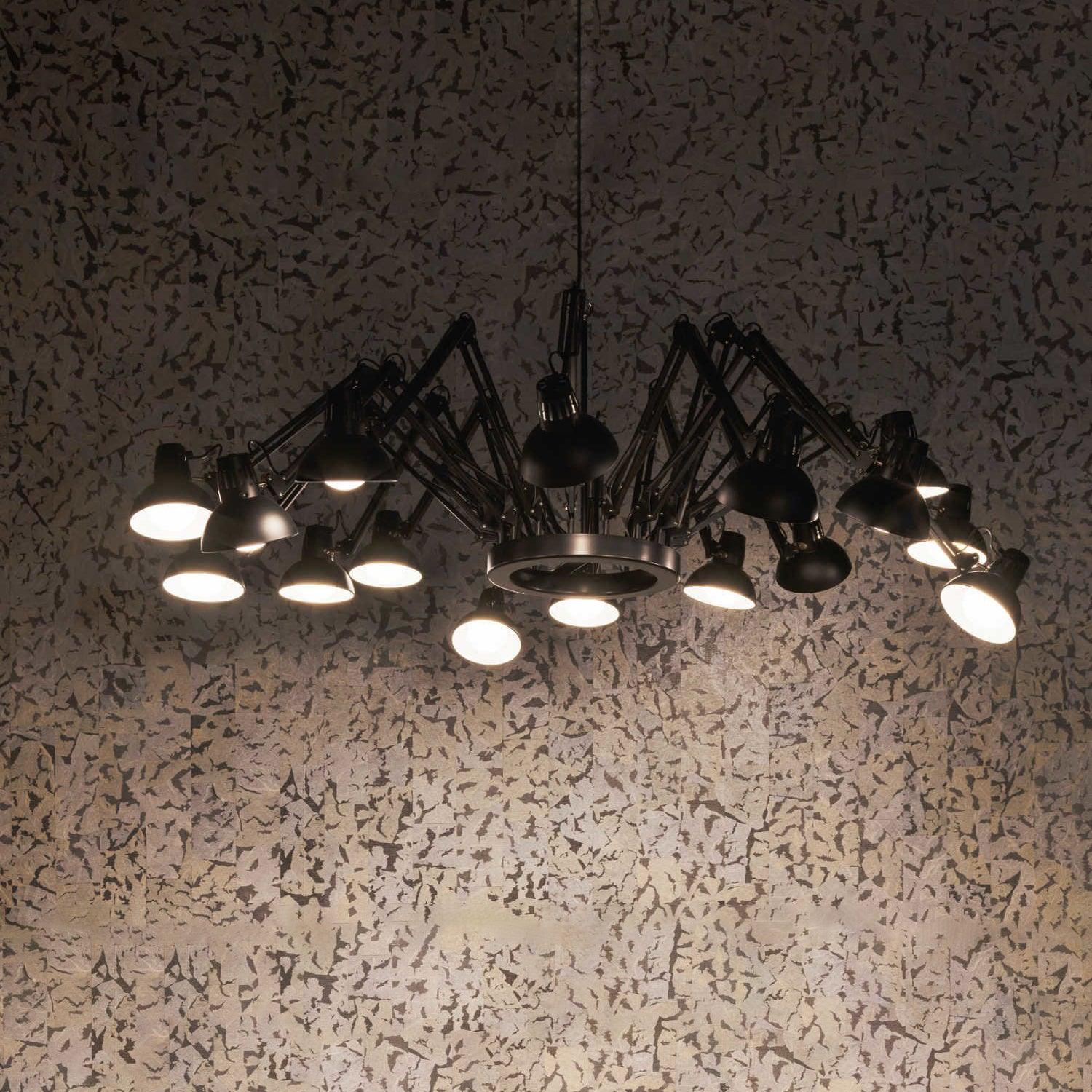 Lustra Lustre Noir à Bras Multiples Ajustables