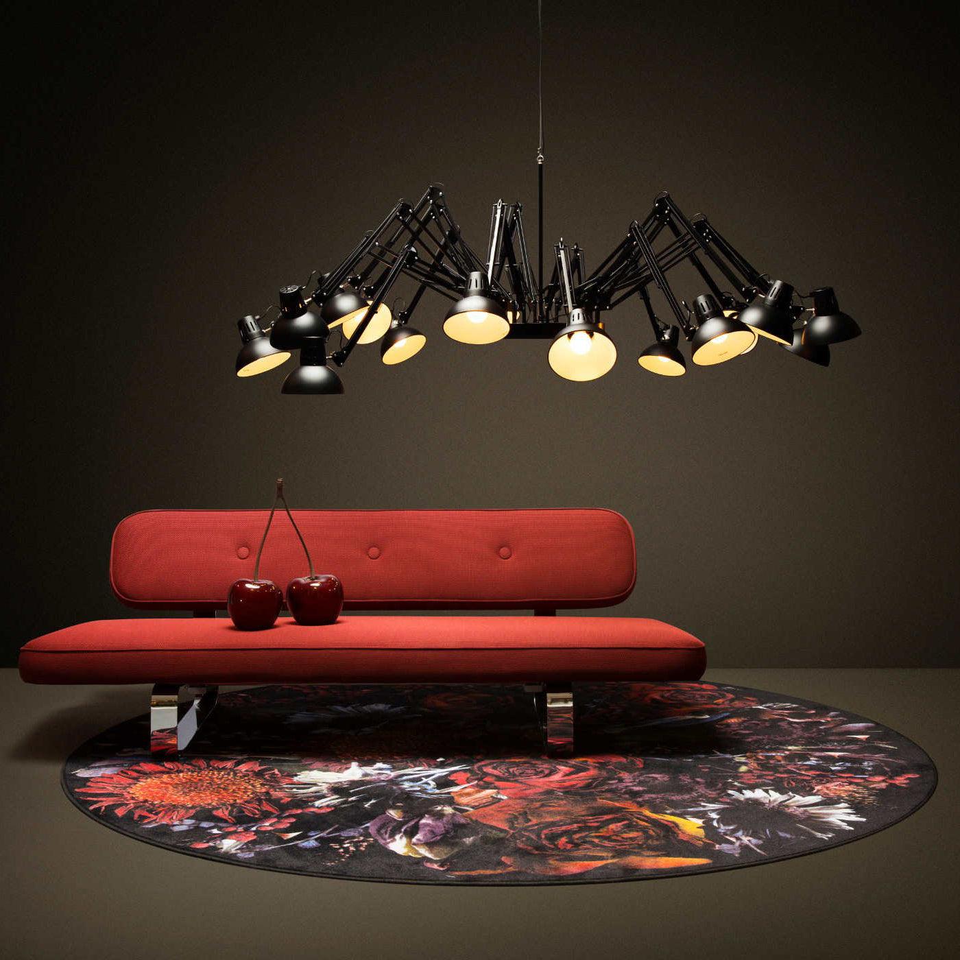 Lustra Lustre Noir à Bras Multiples Ajustables