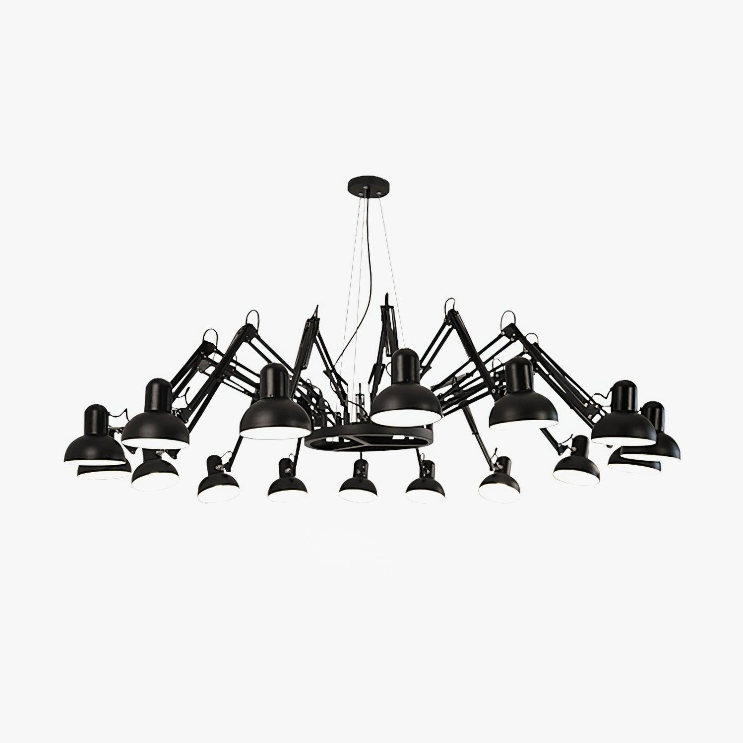 Lustra Lustre Noir à Bras Multiples Ajustables
